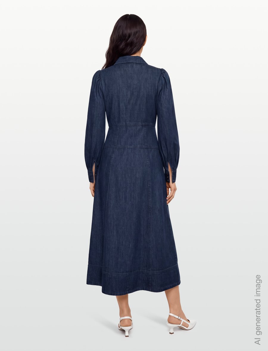 by Ti Mo - Denim Button-Down Dress - maksikleidid - 091 - denim blue - 4