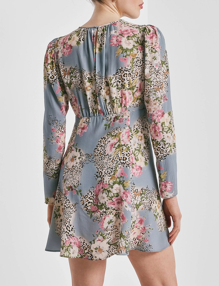 by Ti Mo - Viscose Mini Dress - kurze kleider - 838 - wild bloom - 3