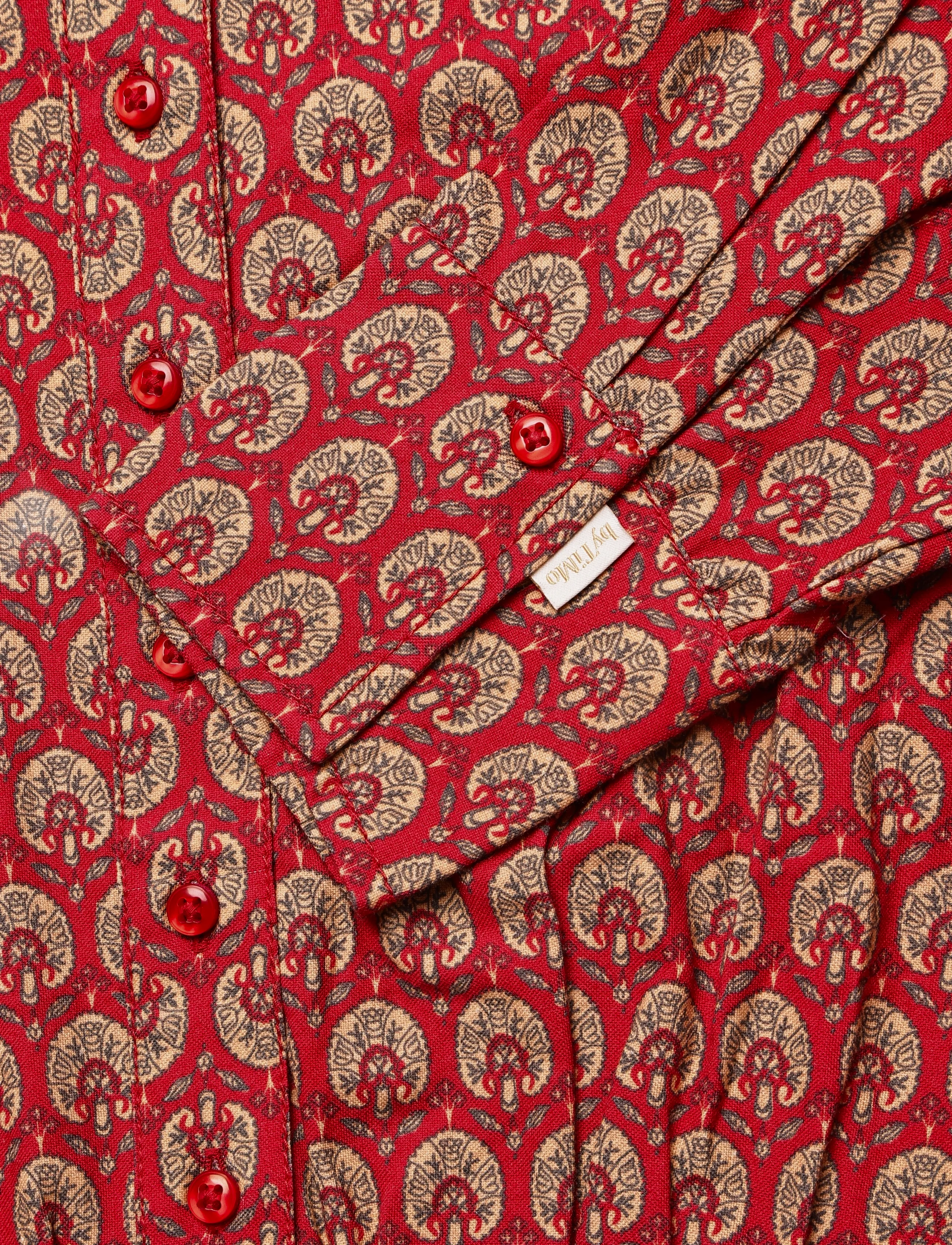 by Ti Mo - Winter Cotton Pleated Dress - särkkleidid - 858 - winter paisley - 3