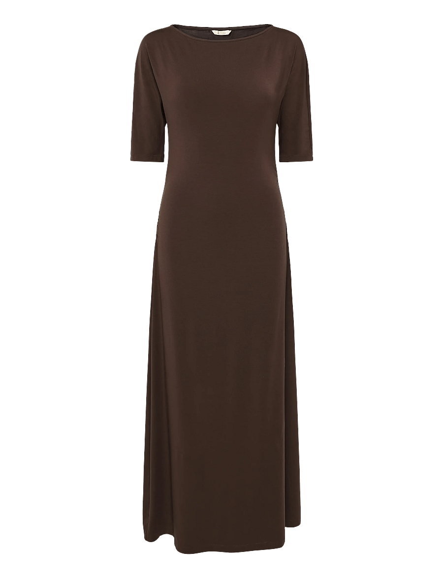 by Ti Mo - Jersey Fitted Dress - maxikleider - 008 - brown - 0