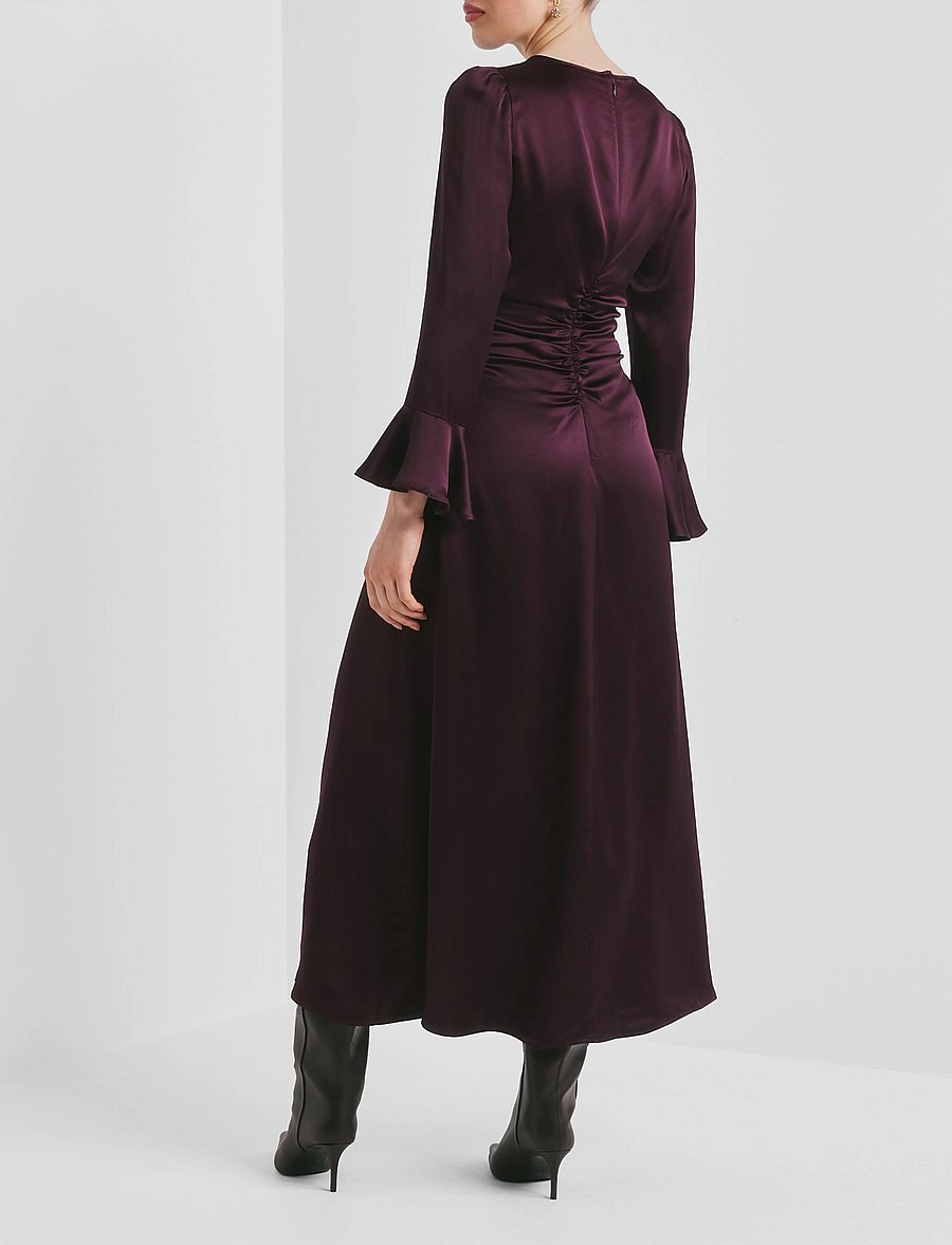 by Ti Mo - Satin Rouching Dress - partykleider - 043 - burgundy - 3