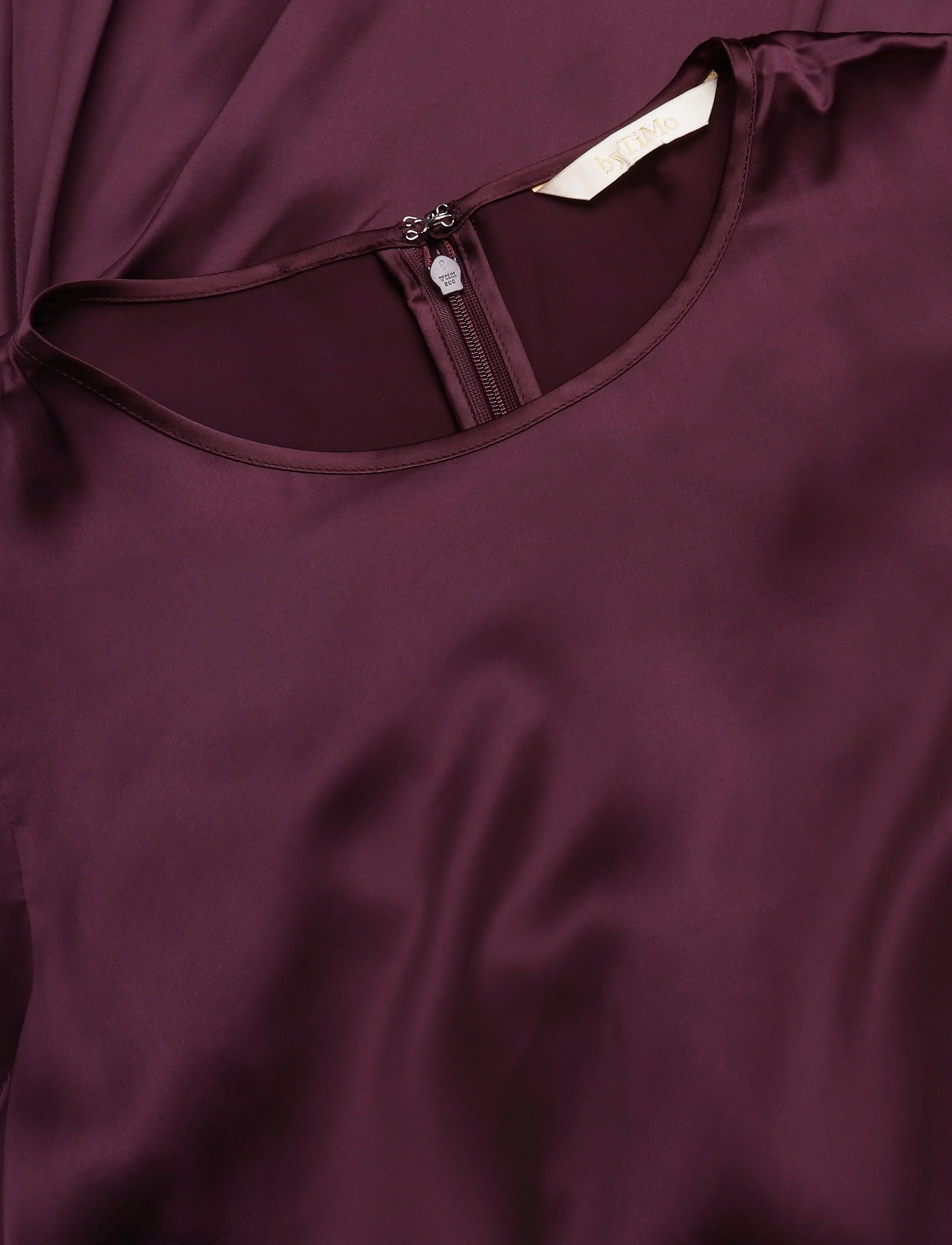 by Ti Mo - Satin Rouching Dress - partykleider - 043 - burgundy - 4