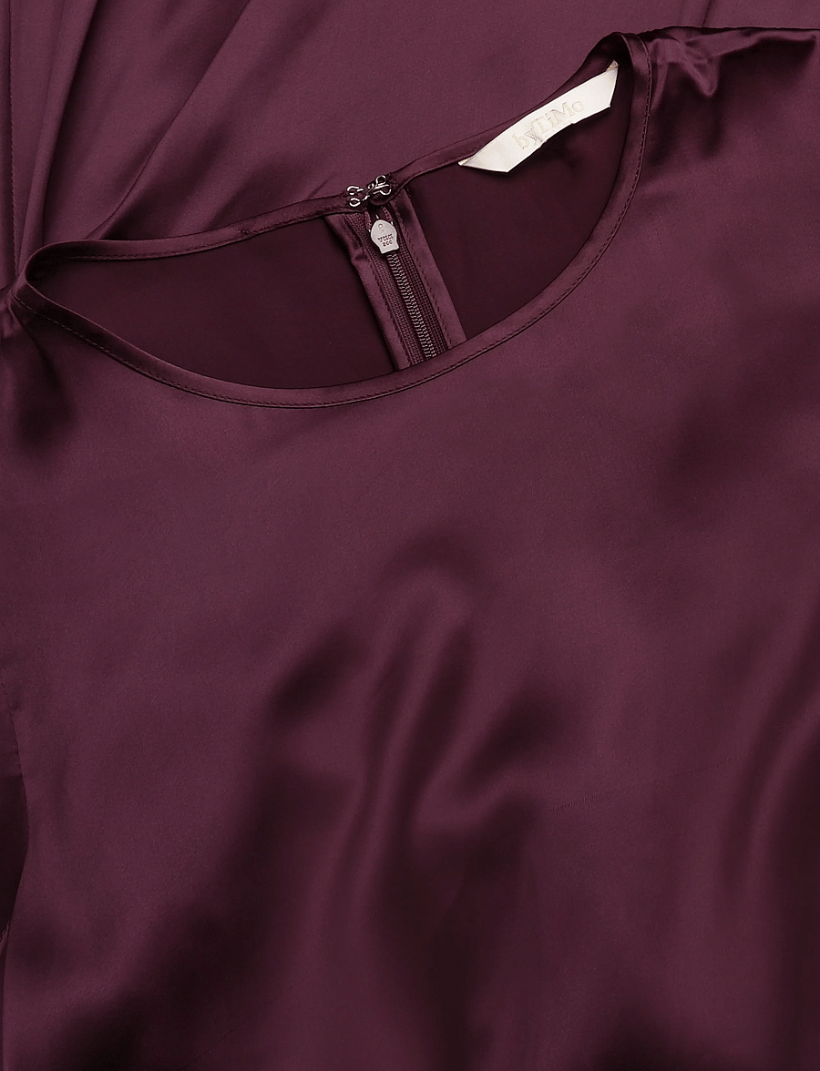 by Ti Mo - Satin Rouching Dress - partykleider - 043 - burgundy - 4