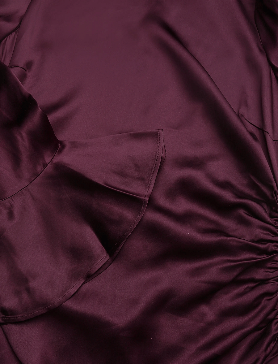 by Ti Mo - Satin Rouching Dress - partykleider - 043 - burgundy - 5