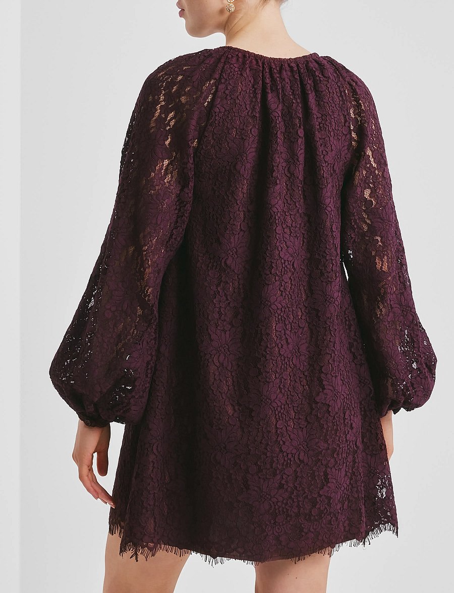 by Ti Mo - Lace Shift Dress - pitskleidid - 043 - burgundy - 3