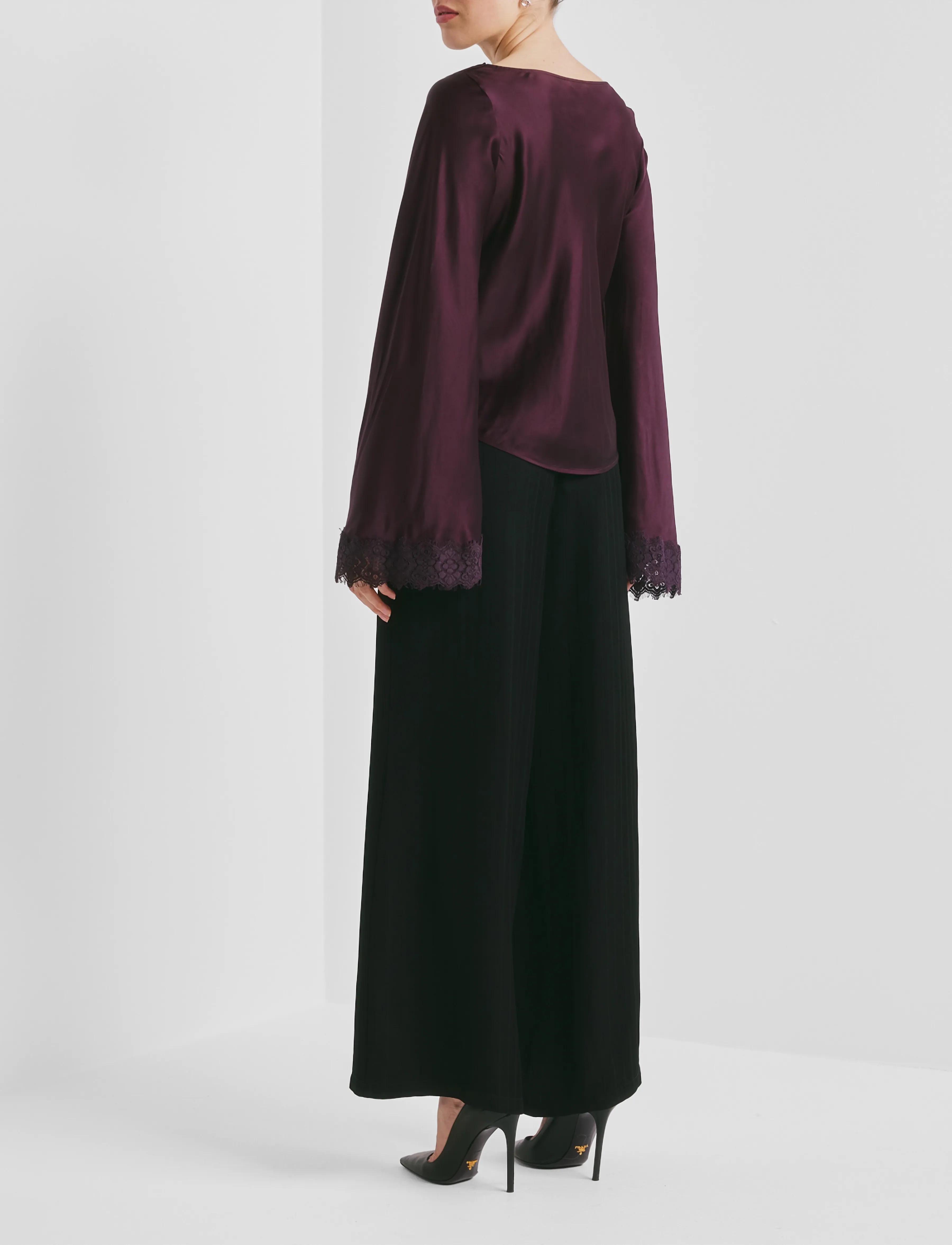by Ti Mo - Satin Drape Top - 043 - burgundy - 3