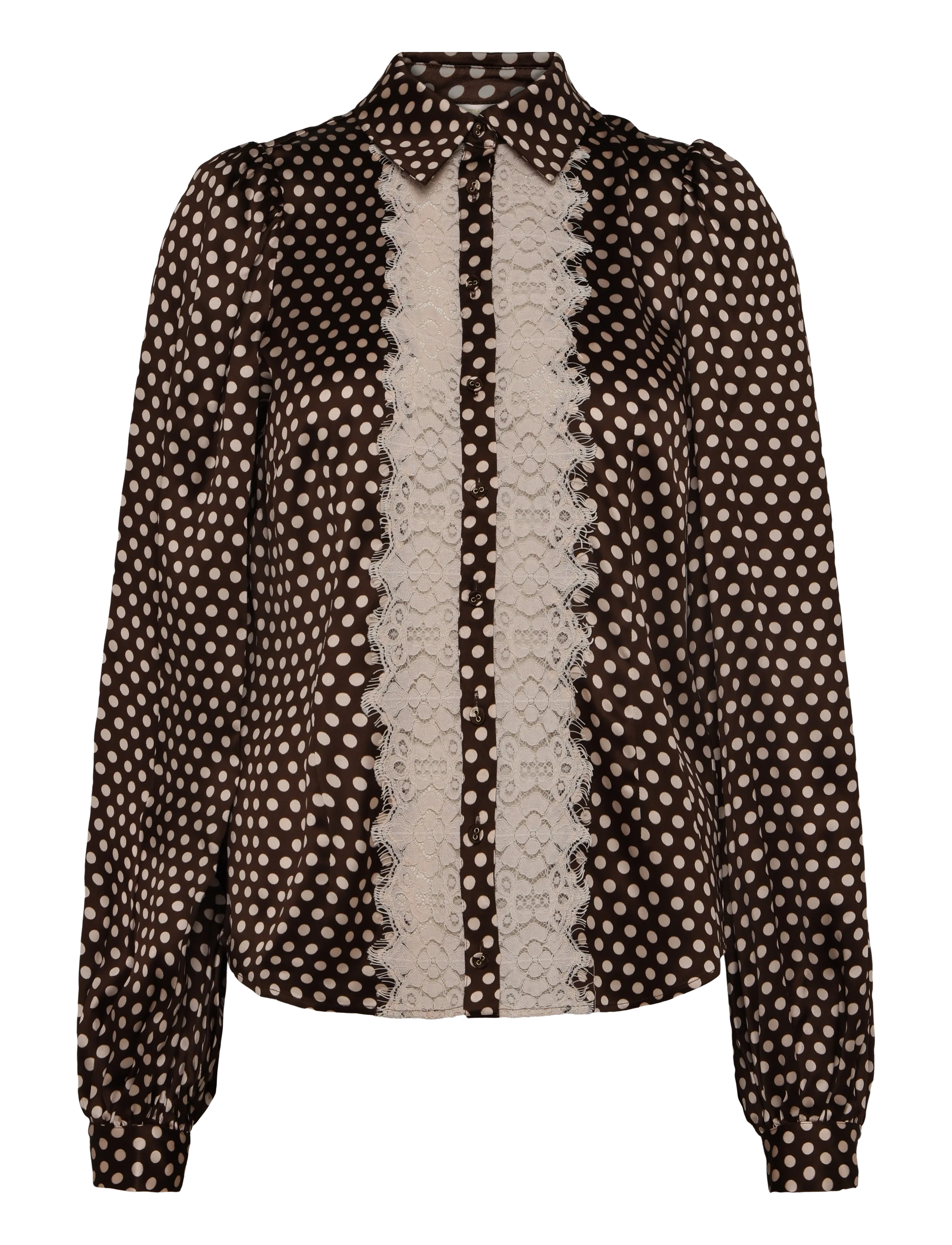 by Ti Mo Satin Shirt - byTiMo - 862 - BLUSH DOTS / brown