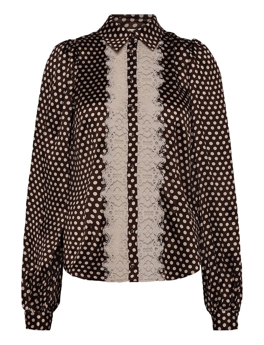 by Ti Mo - Satin Shirt - langärmlige hemden - 862 - blush dots - 1