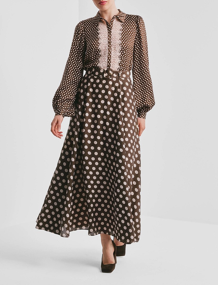 by Ti Mo - Satin Shirt - langärmlige hemden - 862 - blush dots - 0