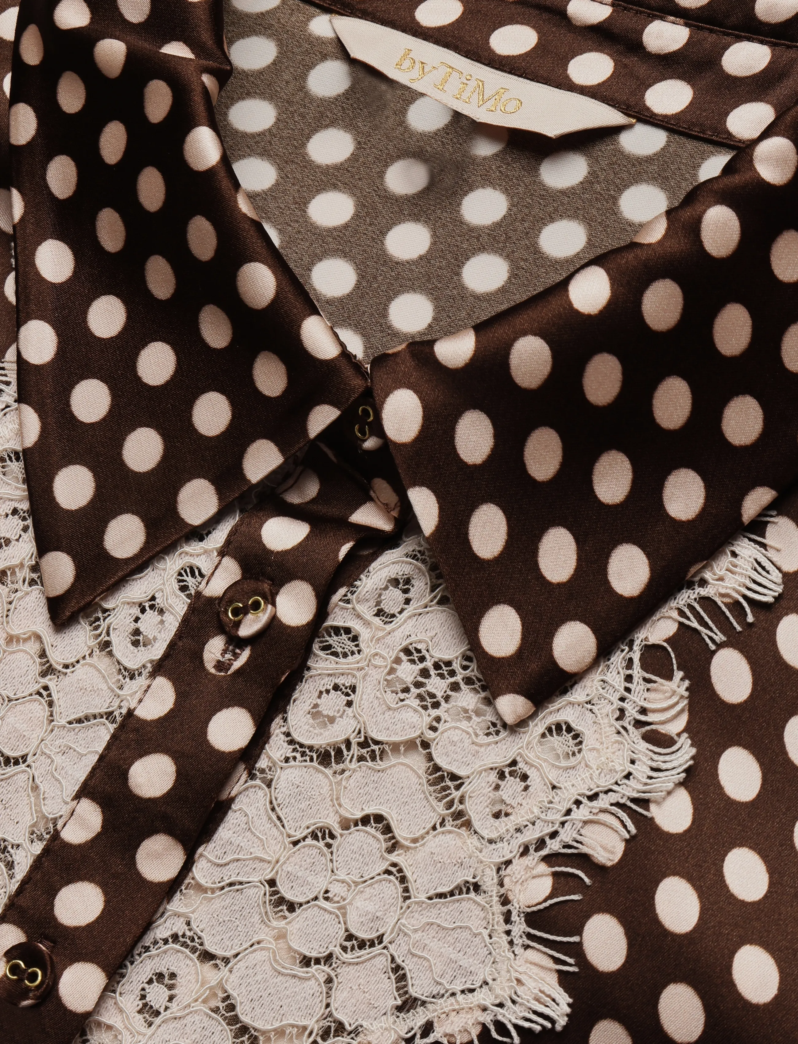by Ti Mo - Satin Shirt - langärmlige hemden - 862 - blush dots - 4
