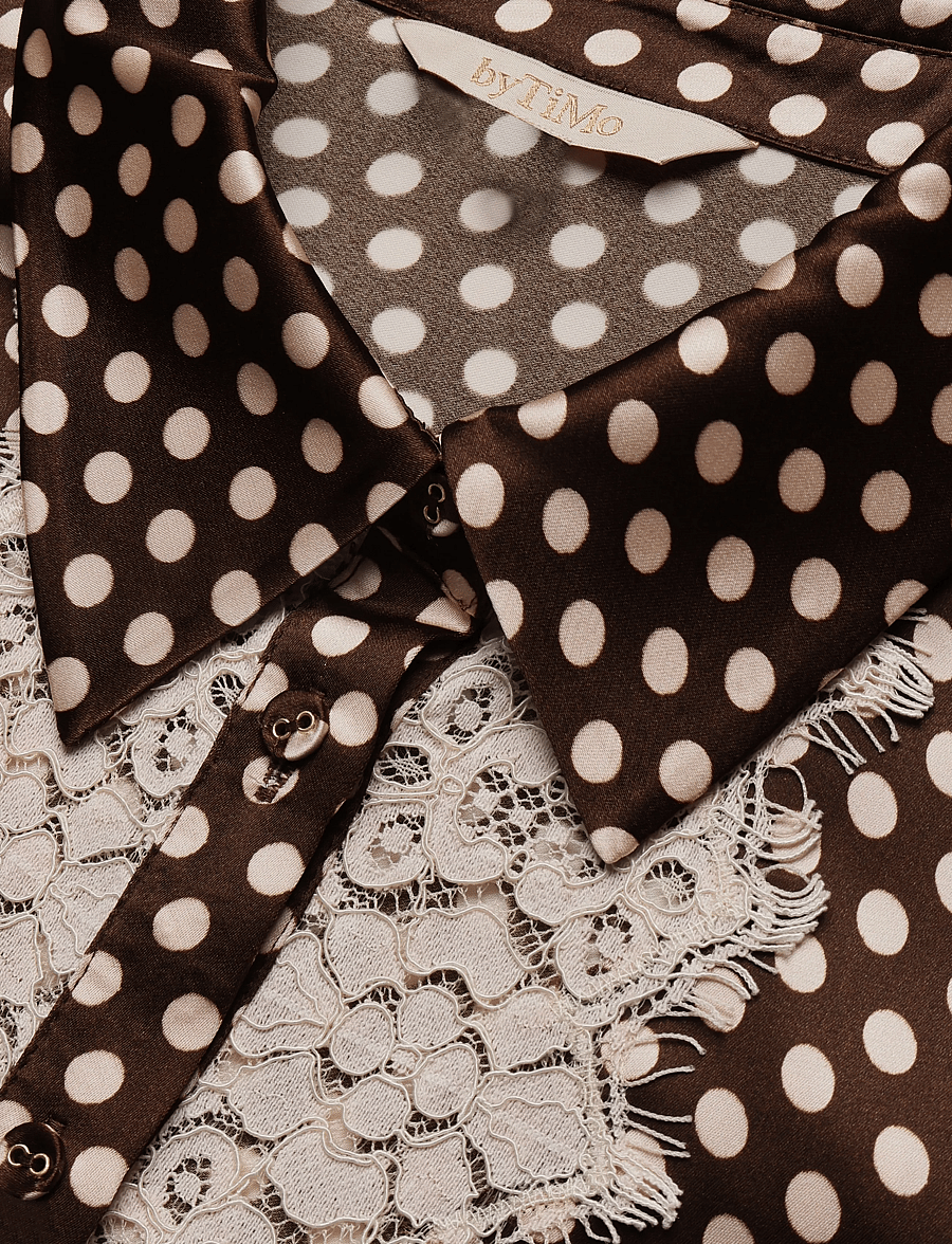 by Ti Mo - Satin Shirt - langärmlige hemden - 862 - blush dots - 4
