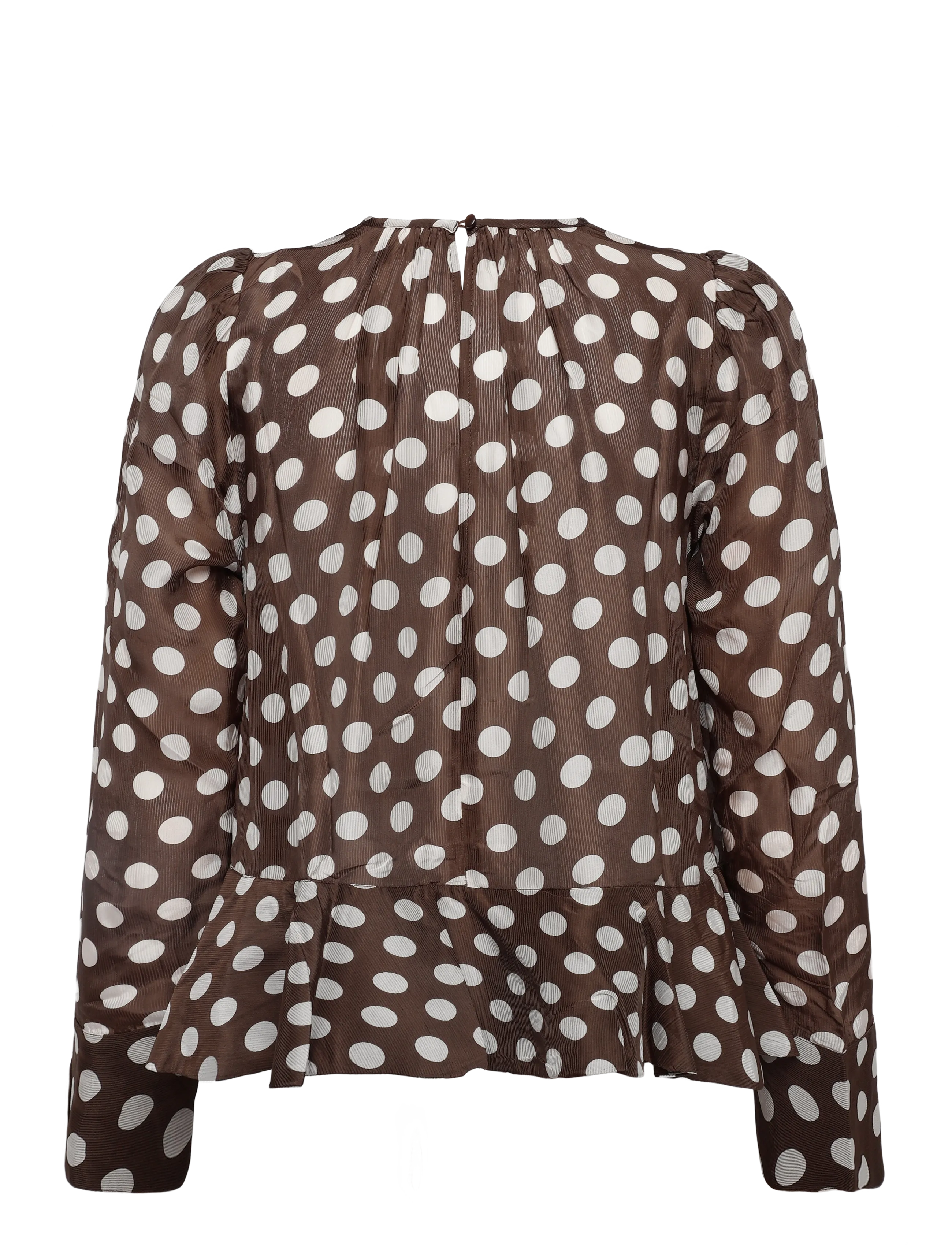 by Ti Mo - Striped Organza Top - long sleeved blouses - 854 - dots - 1