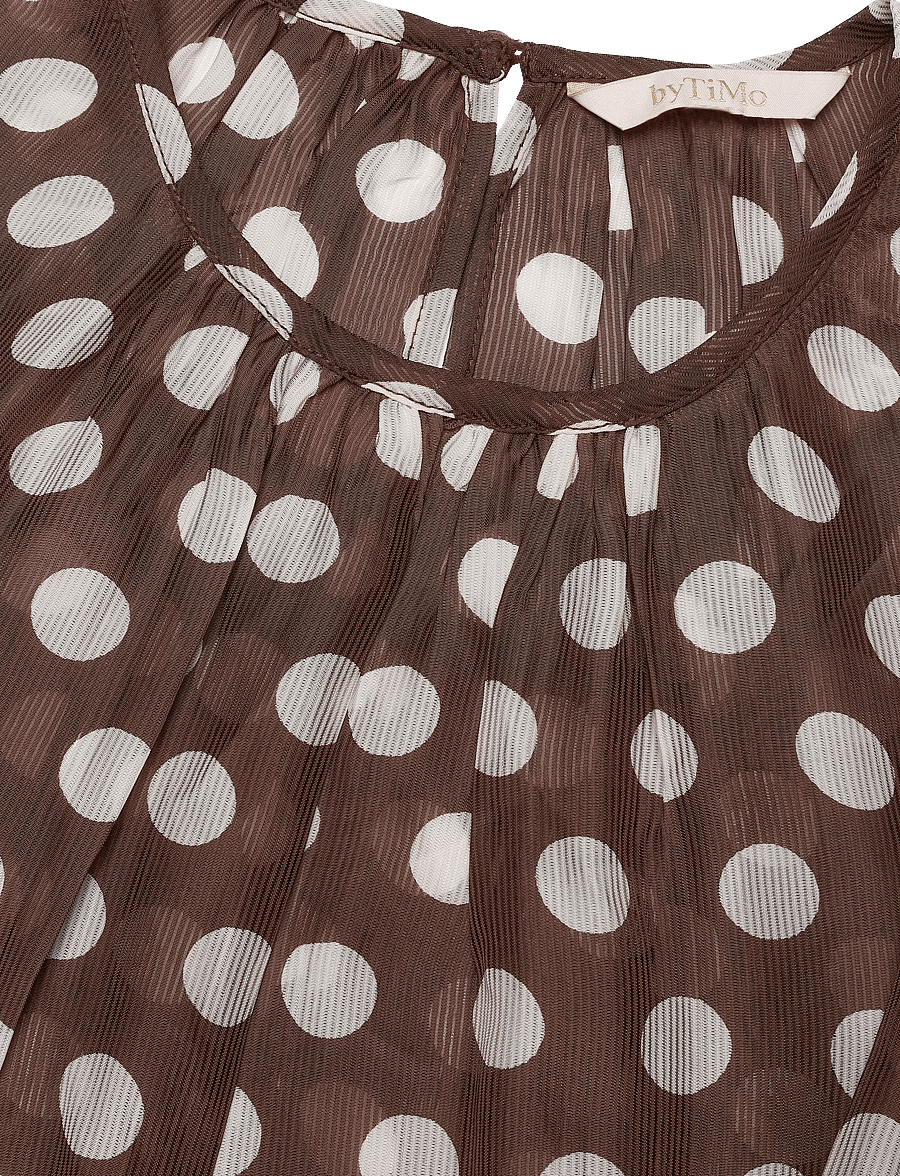by Ti Mo - Striped Organza Top - long sleeved blouses - 854 - dots - 2