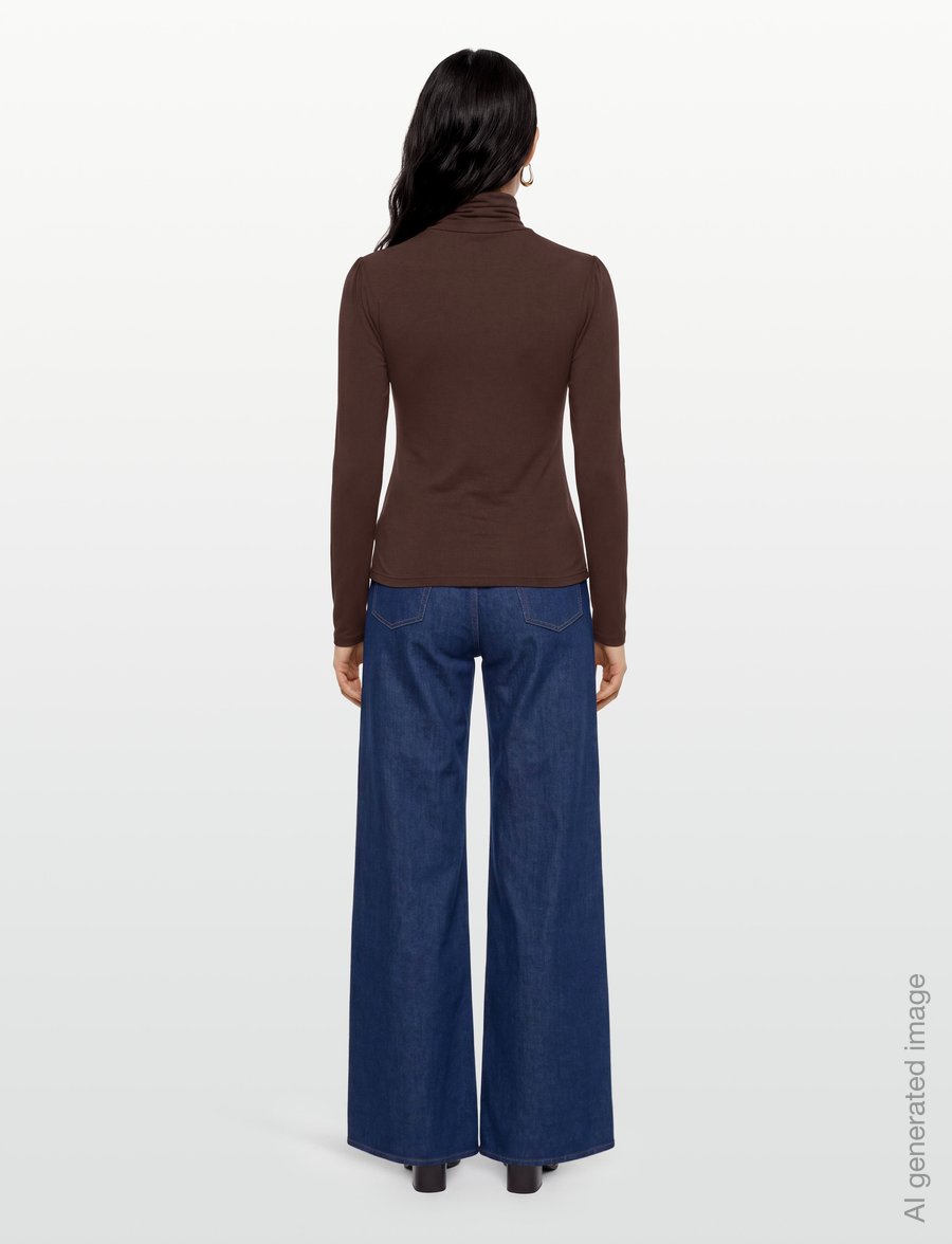 by Ti Mo - Jersey Turtleneck - kõrge kaelusega kudumid - 008 - brown - 4