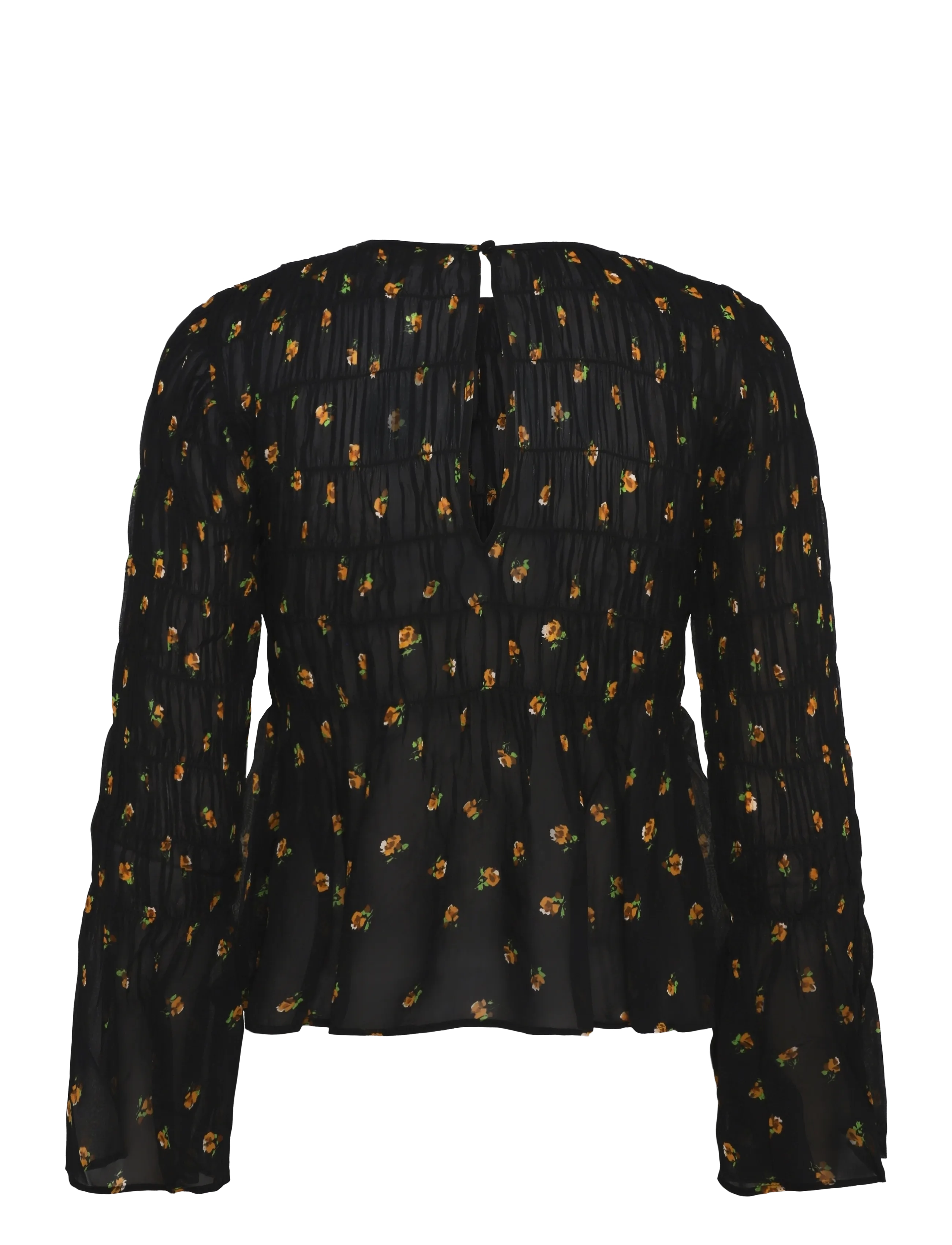 by Ti Mo - Georgette Smocking Top - long sleeved blouses - 848 - flower buds - 1