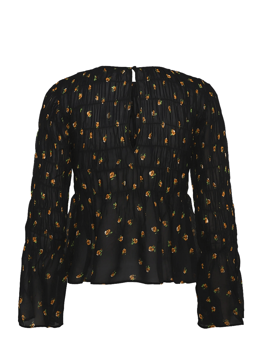 by Ti Mo - Georgette Smocking Top - langärmelige blusen - 848 - flower buds - 1