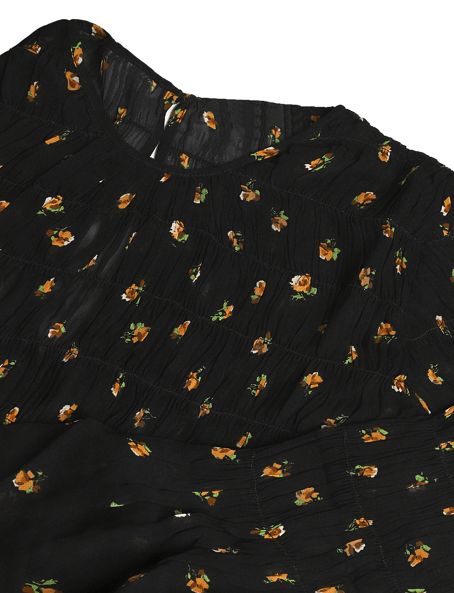 by Ti Mo - Georgette Smocking Top - langärmelige blusen - 848 - flower buds - 2