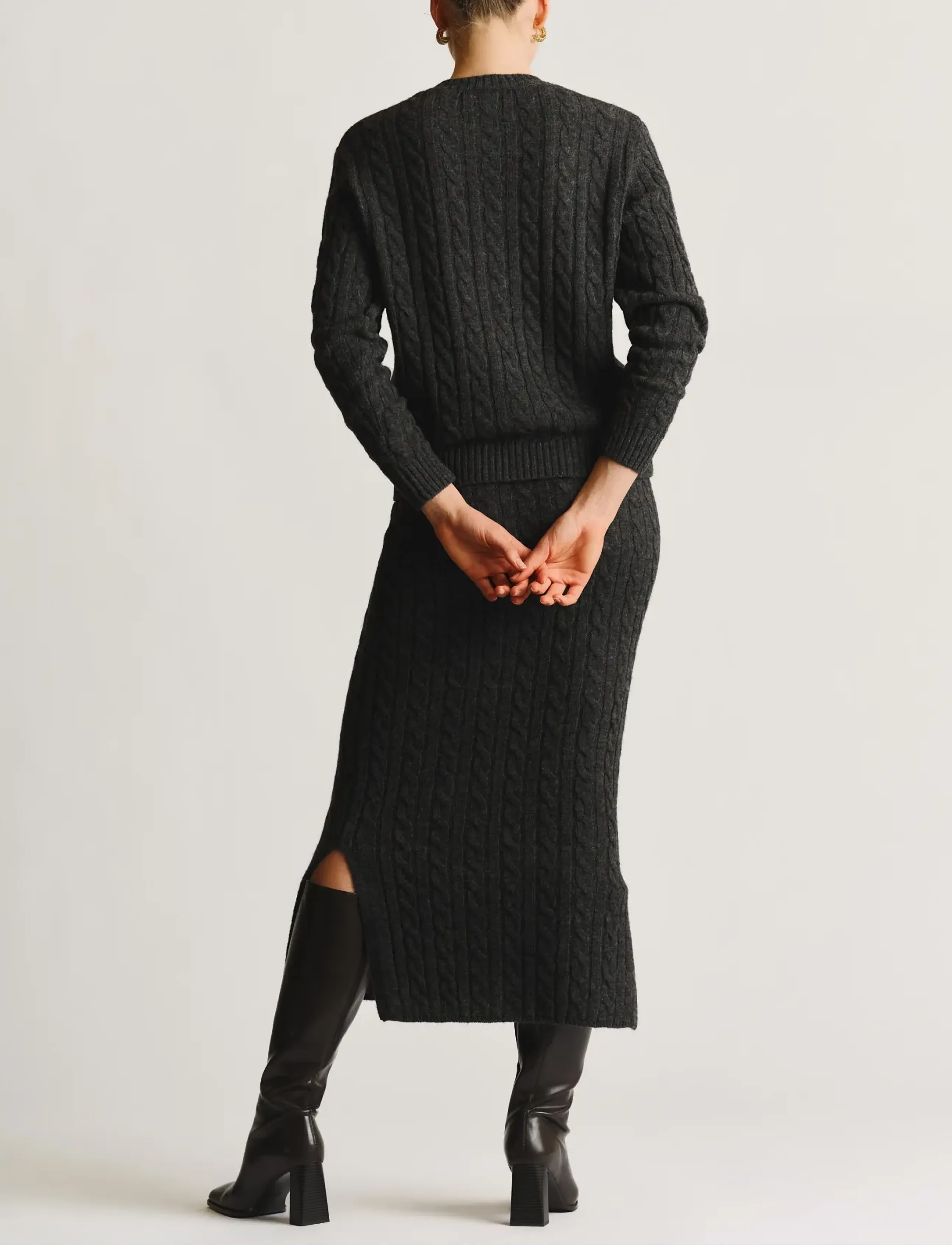 by Ti Mo - Cable Knit Jacket - wolljacken - grey melange - 3