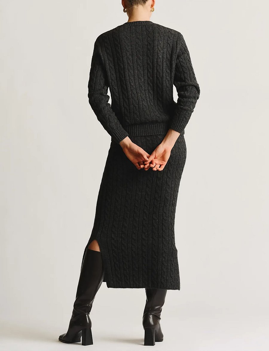 by Ti Mo - Cable Knit Jacket - wolljacken - grey melange - 3