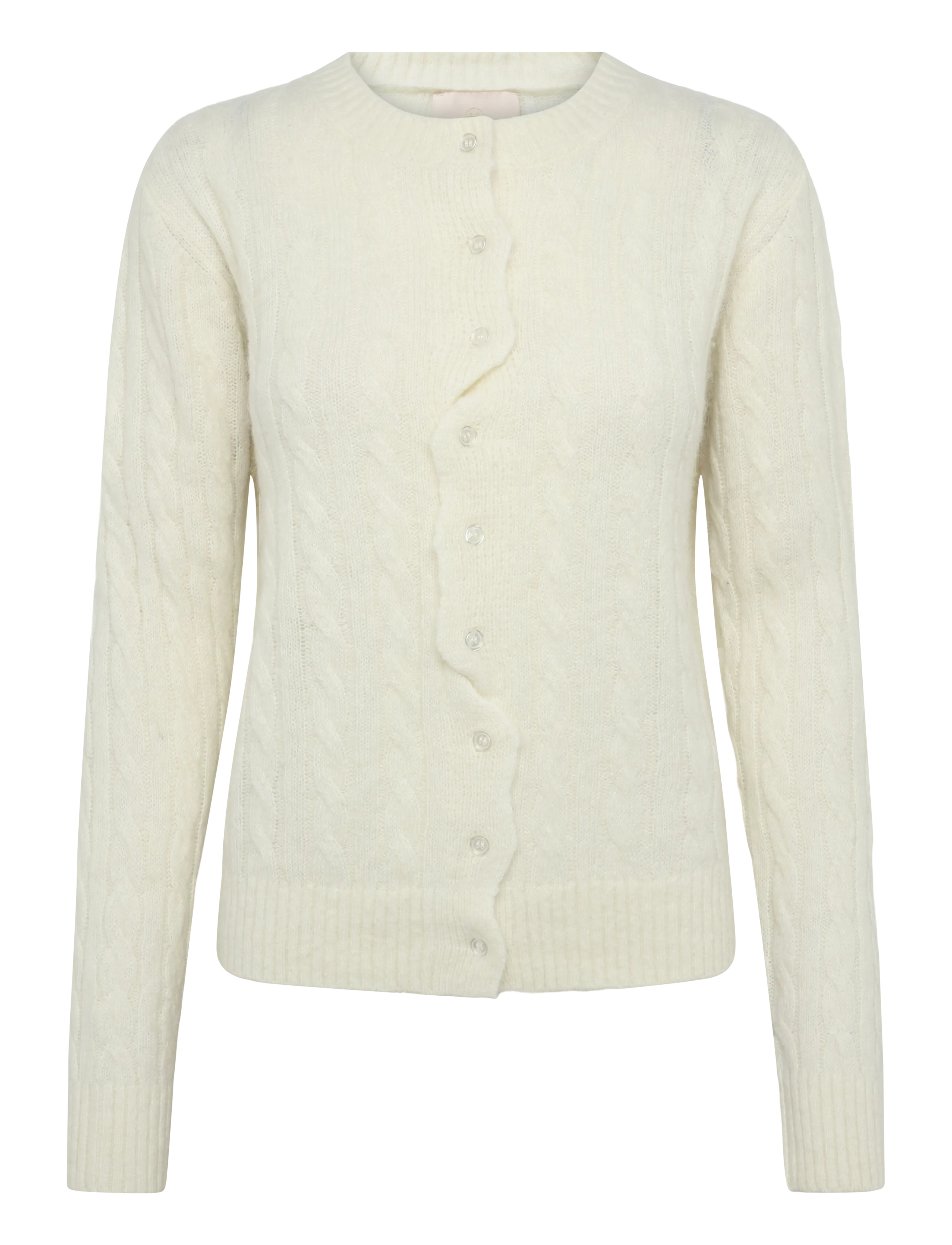 by Ti Mo Cable Knit Jacket, Wool Jackets, Creme, Str: S