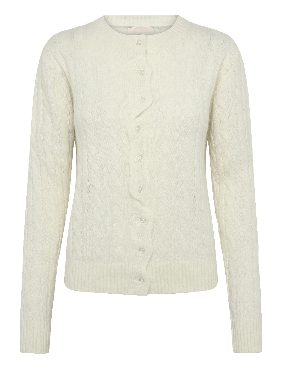 by Ti Mo - Cable Knit Jacket - ulljackor - off white - 0