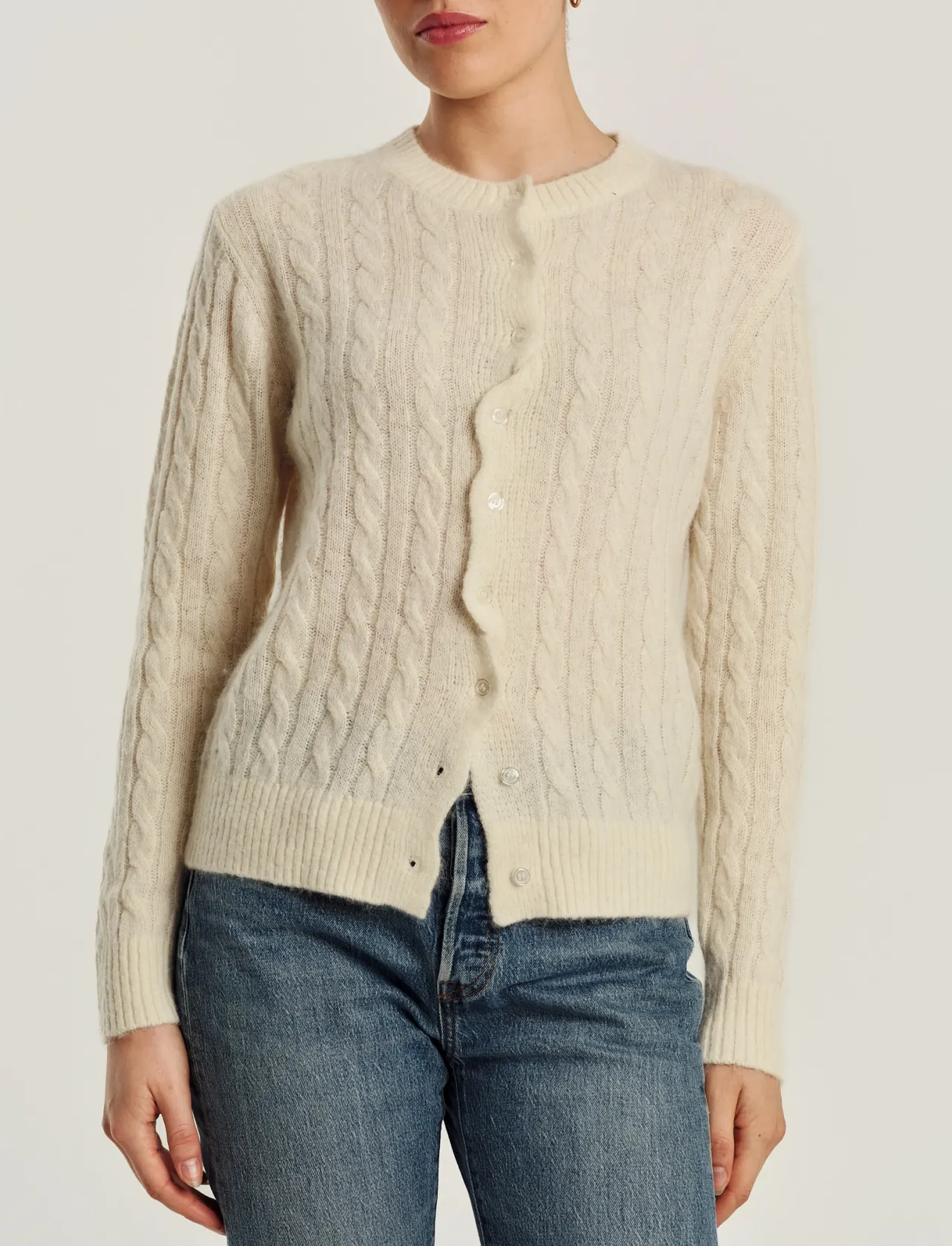 by Ti Mo Cable Knit Jacket - Joped ja mantlid - OFF WHITE / cream