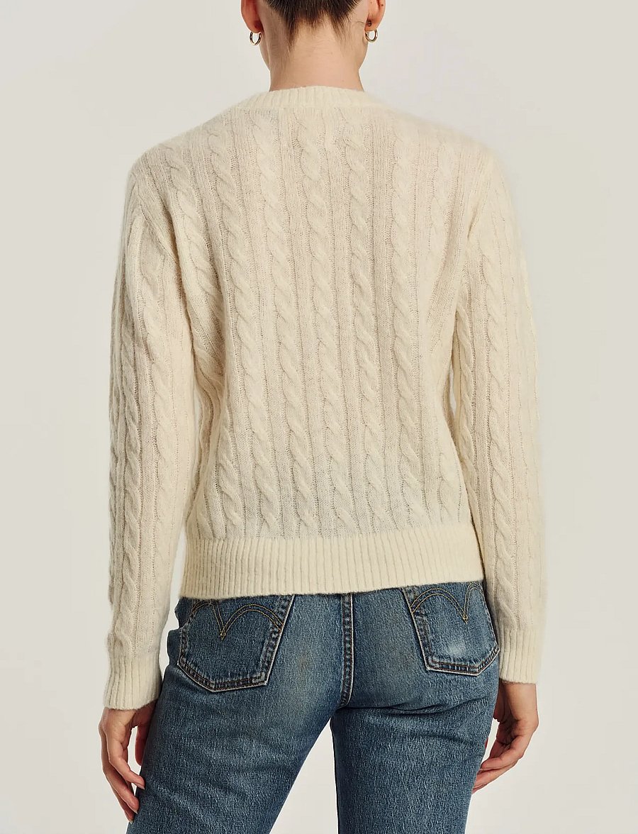 by Ti Mo - Cable Knit Jacket - villased jakid - off white - 3