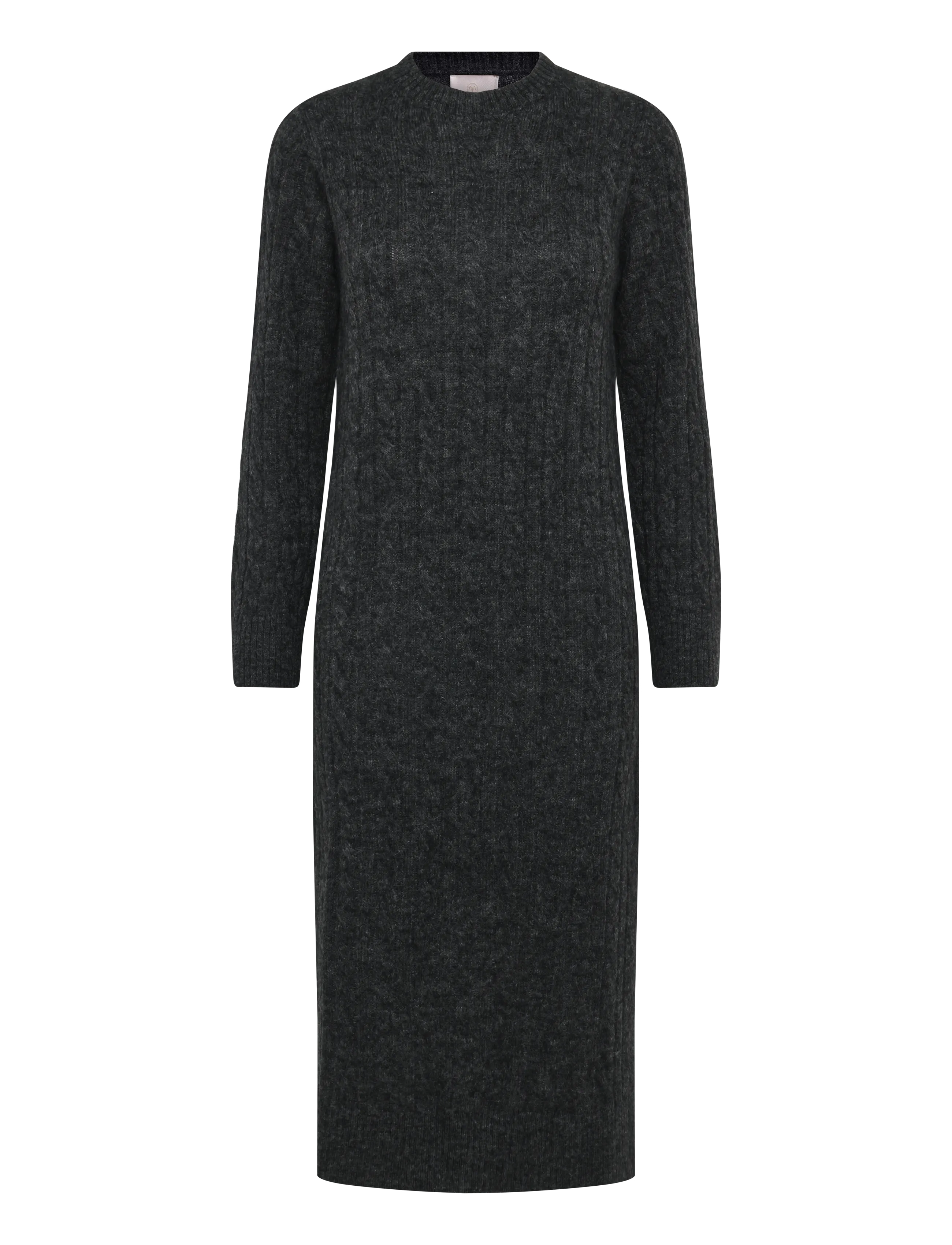 by Ti Mo Cable Knit Midi Dress, Knitted Dresses, Grå, Str: XL