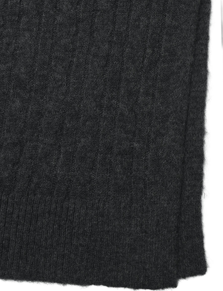 by Ti Mo - Cable Knit Midi Dress - stickade klänningar - grey melange - 2