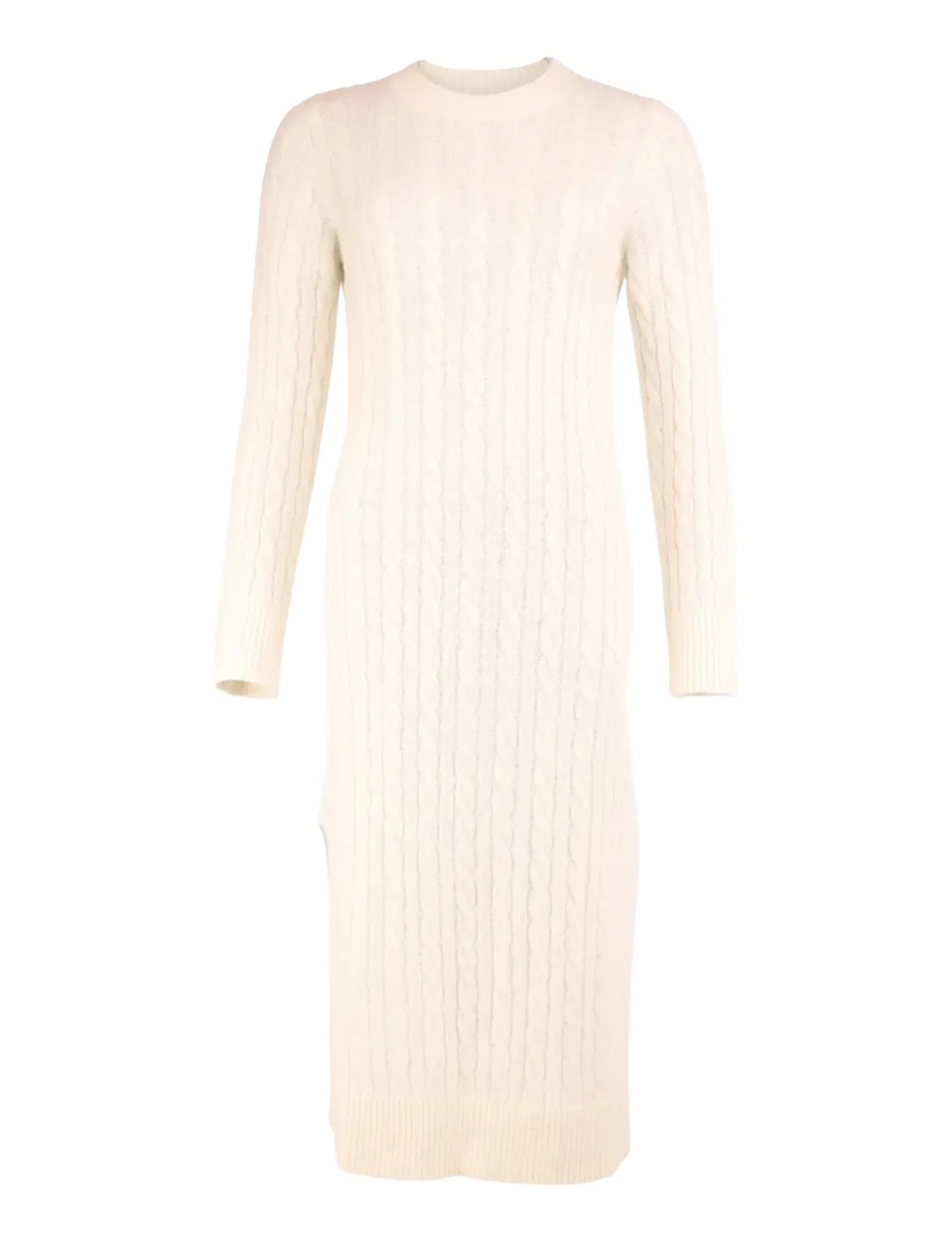 by Ti Mo - Cable Knit Midi Dress - strikkjoler - off white - 1