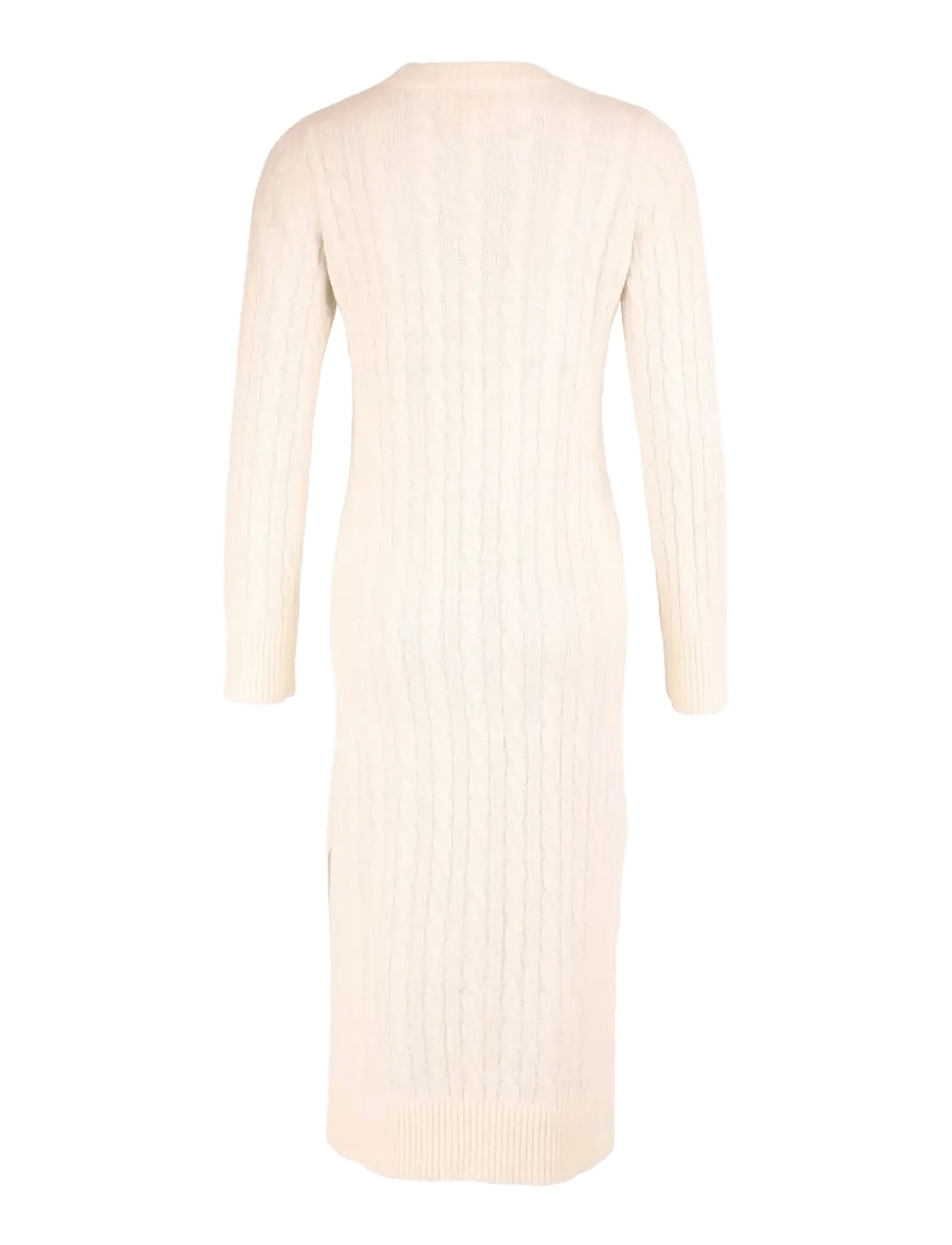 by Ti Mo - Cable Knit Midi Dress - strikkjoler - off white - 2