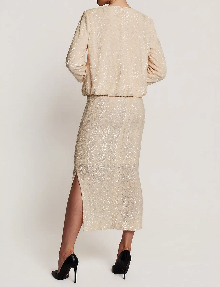 by Ti Mo - Beaded Midi Skirt - litritega seelikud - champagne - 3