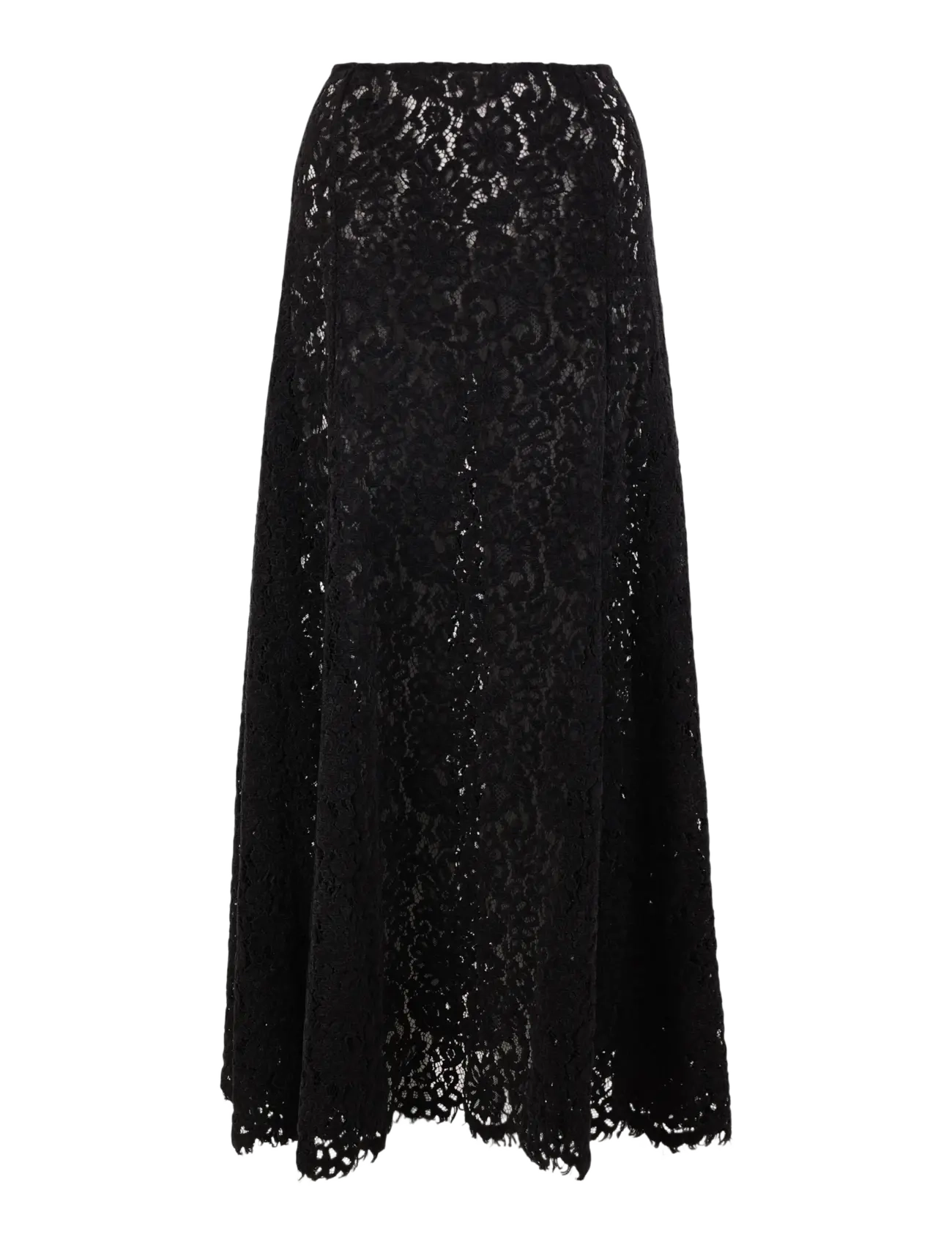 by Ti Mo - Lace Velvet Skirt - maxi röcke - black - 1