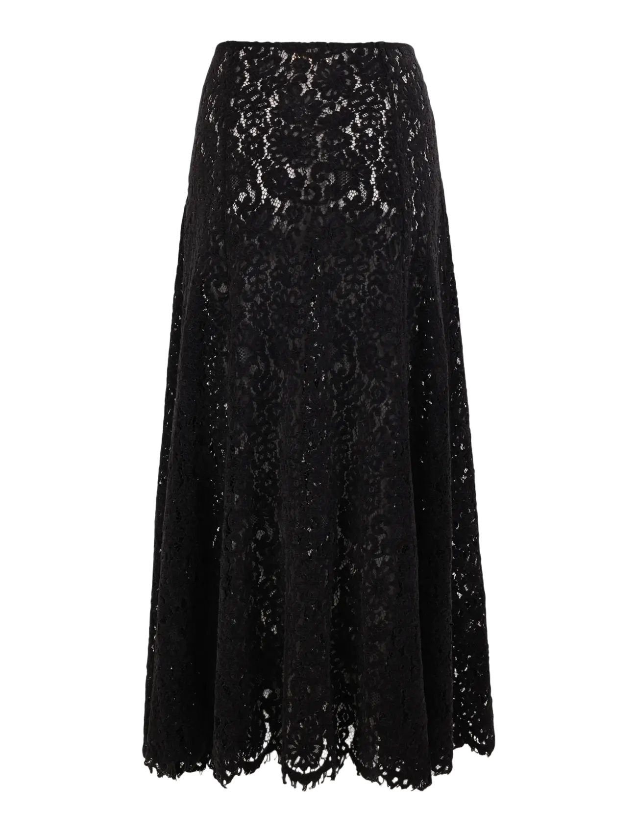 by Ti Mo - Lace Velvet Skirt - maxi röcke - black - 2