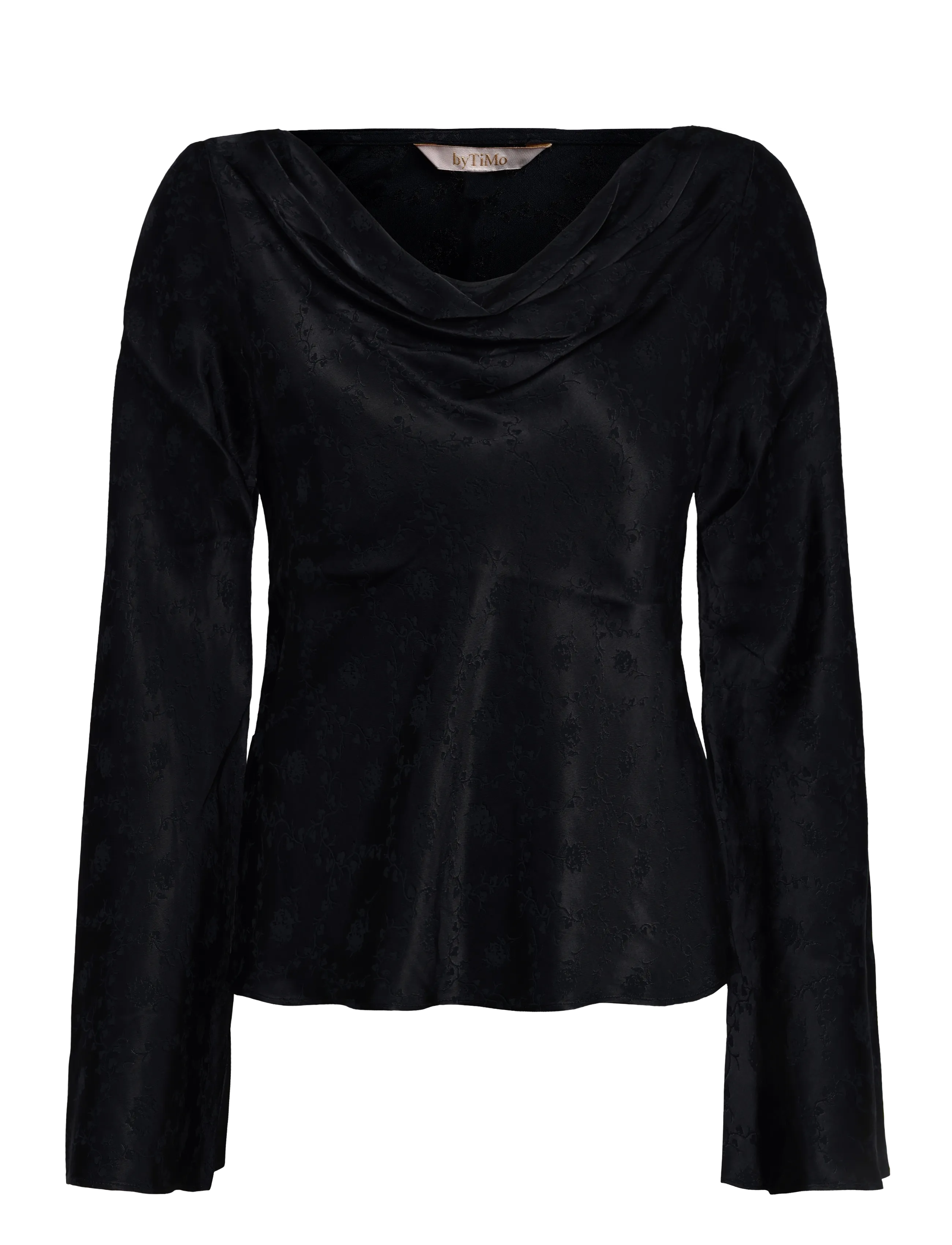 by Ti Mo Jacquard Drape Top - Kontorskläder - BLACK / black