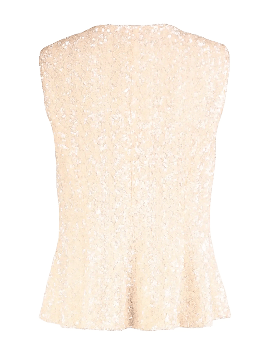 by Ti Mo - Beaded V-Neck Top - Ärmellose tops - champagne - 2