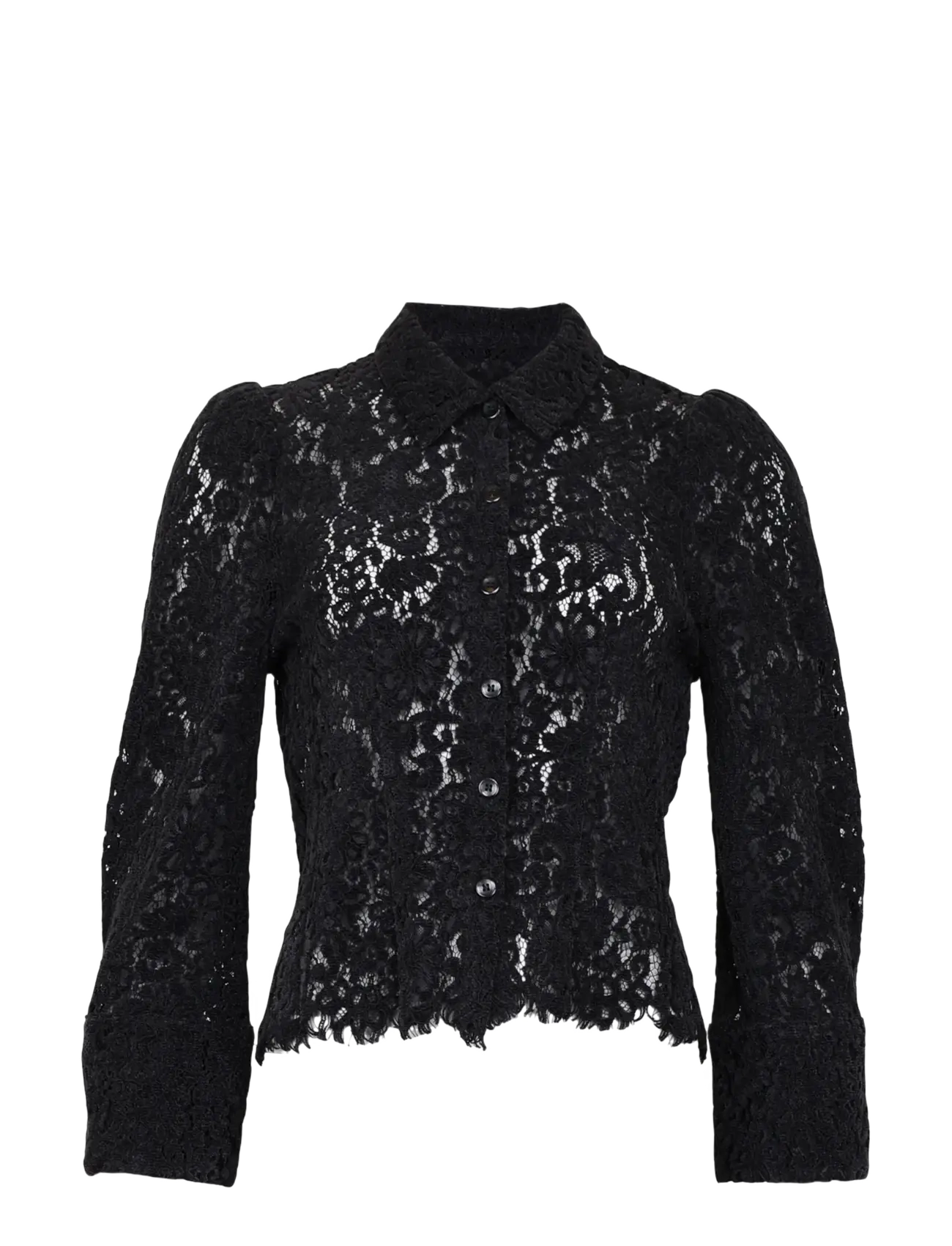 by Ti Mo Lace Velvet Shirt - byTiMo - BLACK / black