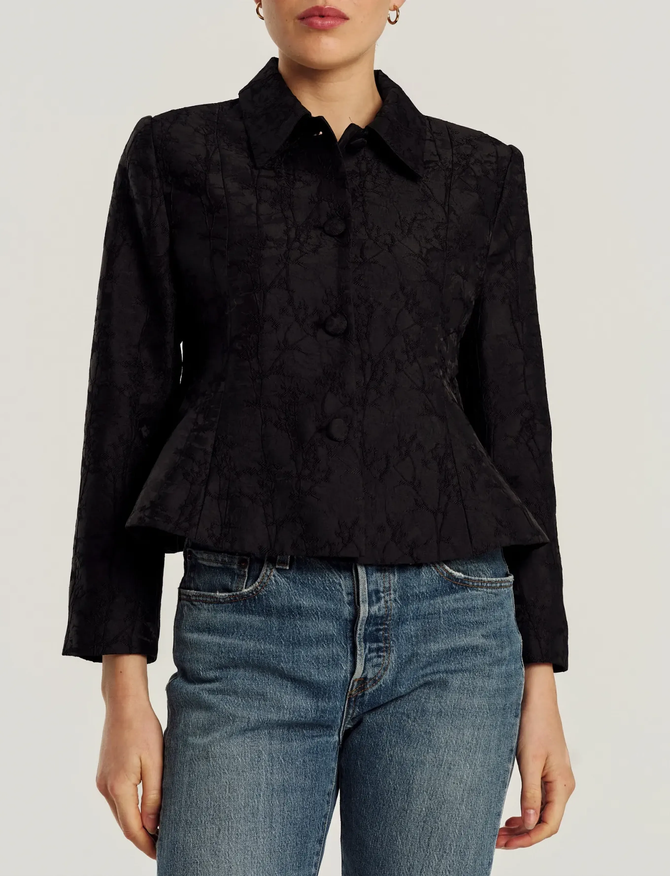 by Ti Mo - Brocade Blazer - Üherealised pintsakud - black - 0