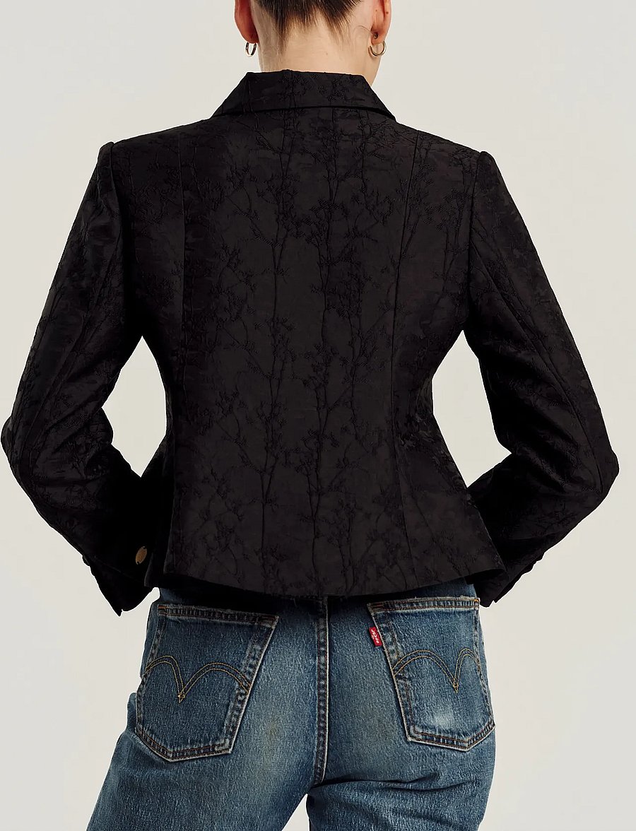 by Ti Mo - Brocade Blazer - Üherealised pintsakud - black - 3