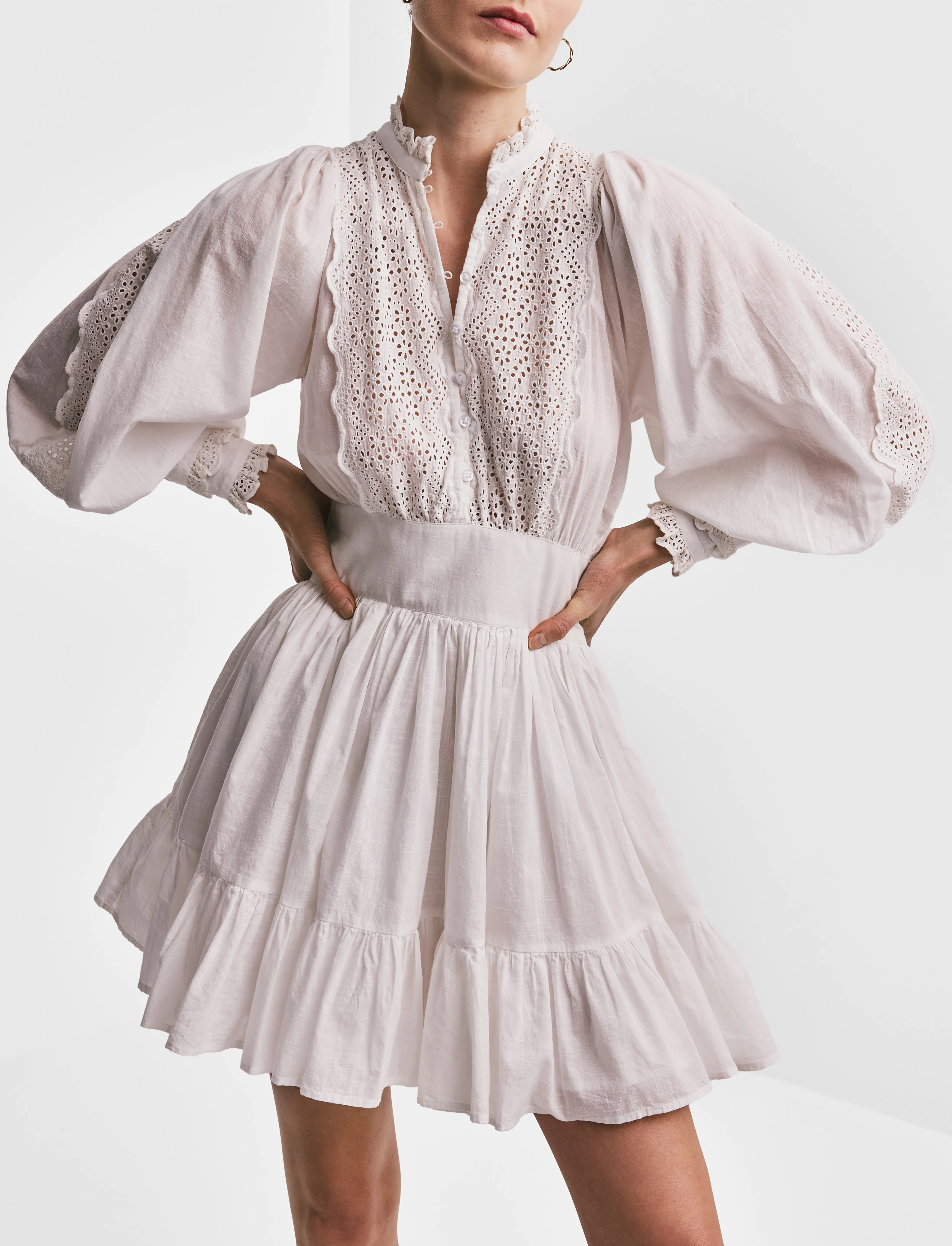 by Ti Mo - Cotton Slub Mini Dress - 001 - white - 2