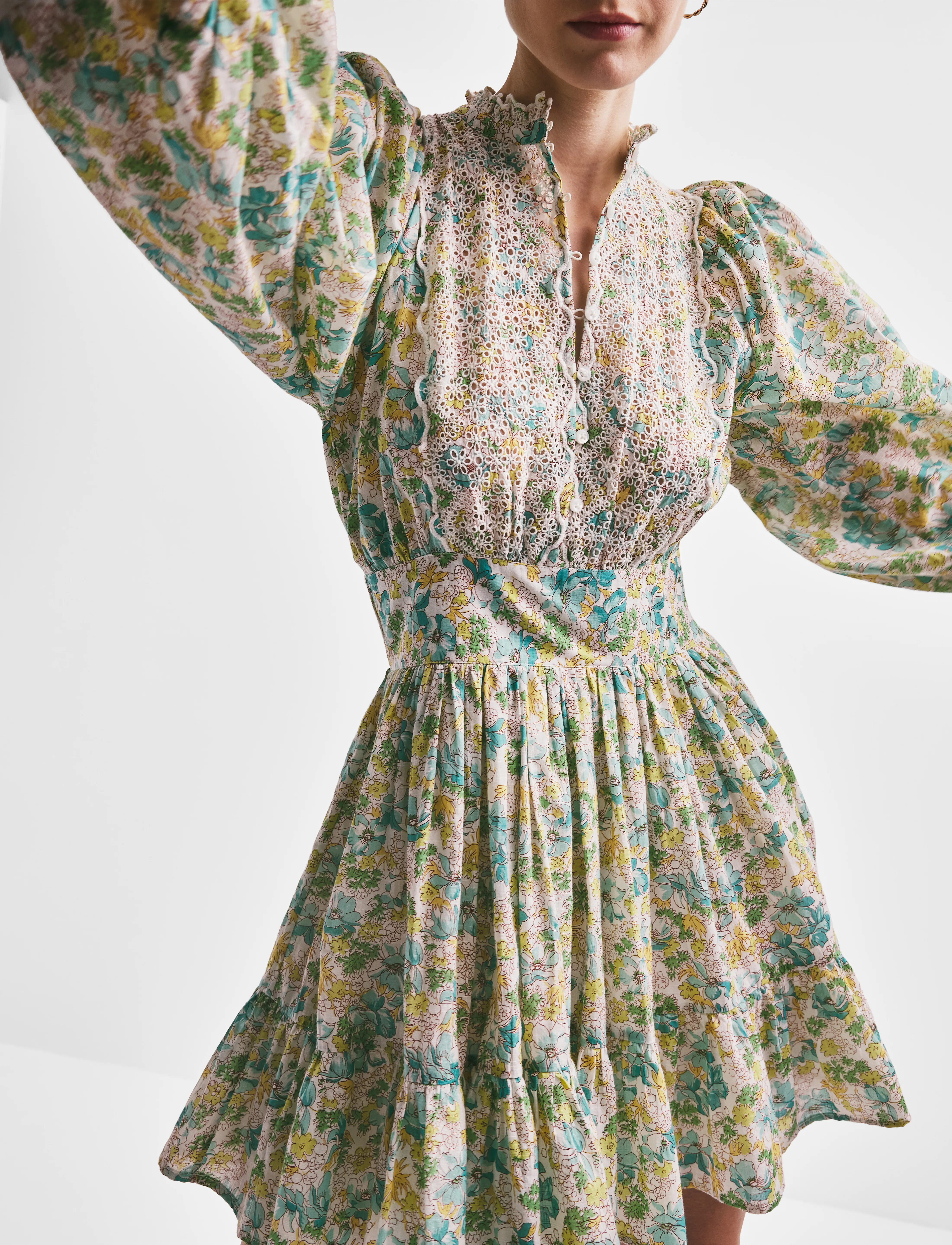 by Ti Mo - Cotton Slub Mini Dress - 233 - anemone fields - 5