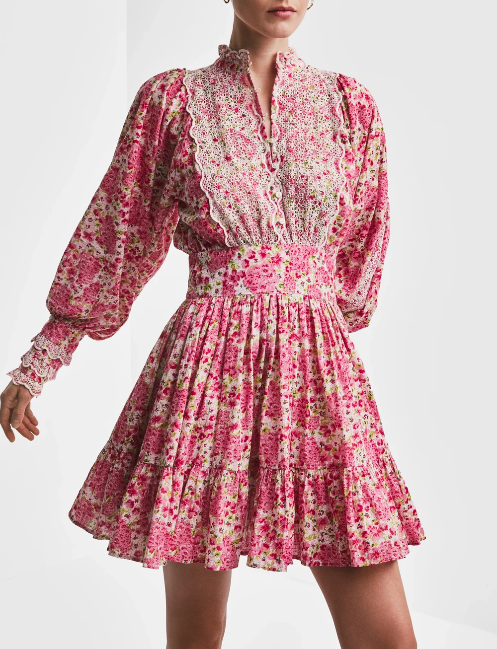 by Ti Mo - Cotton Slub Mini Dress - konfirmation - 234 - summer fields - 0