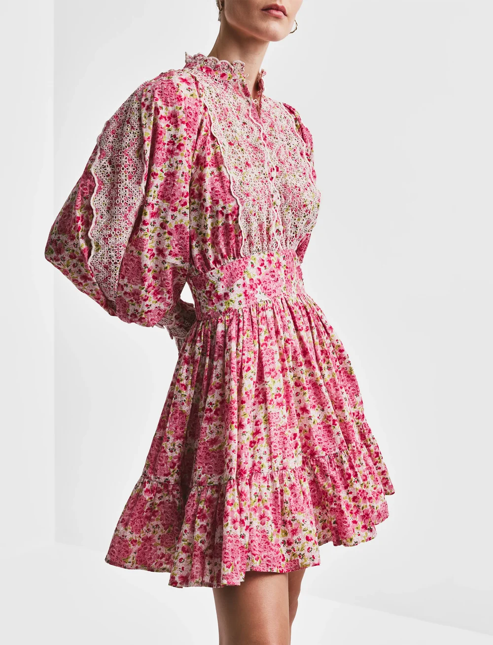 by Ti Mo - Cotton Slub Mini Dress - konfirmation - 234 - summer fields - 3