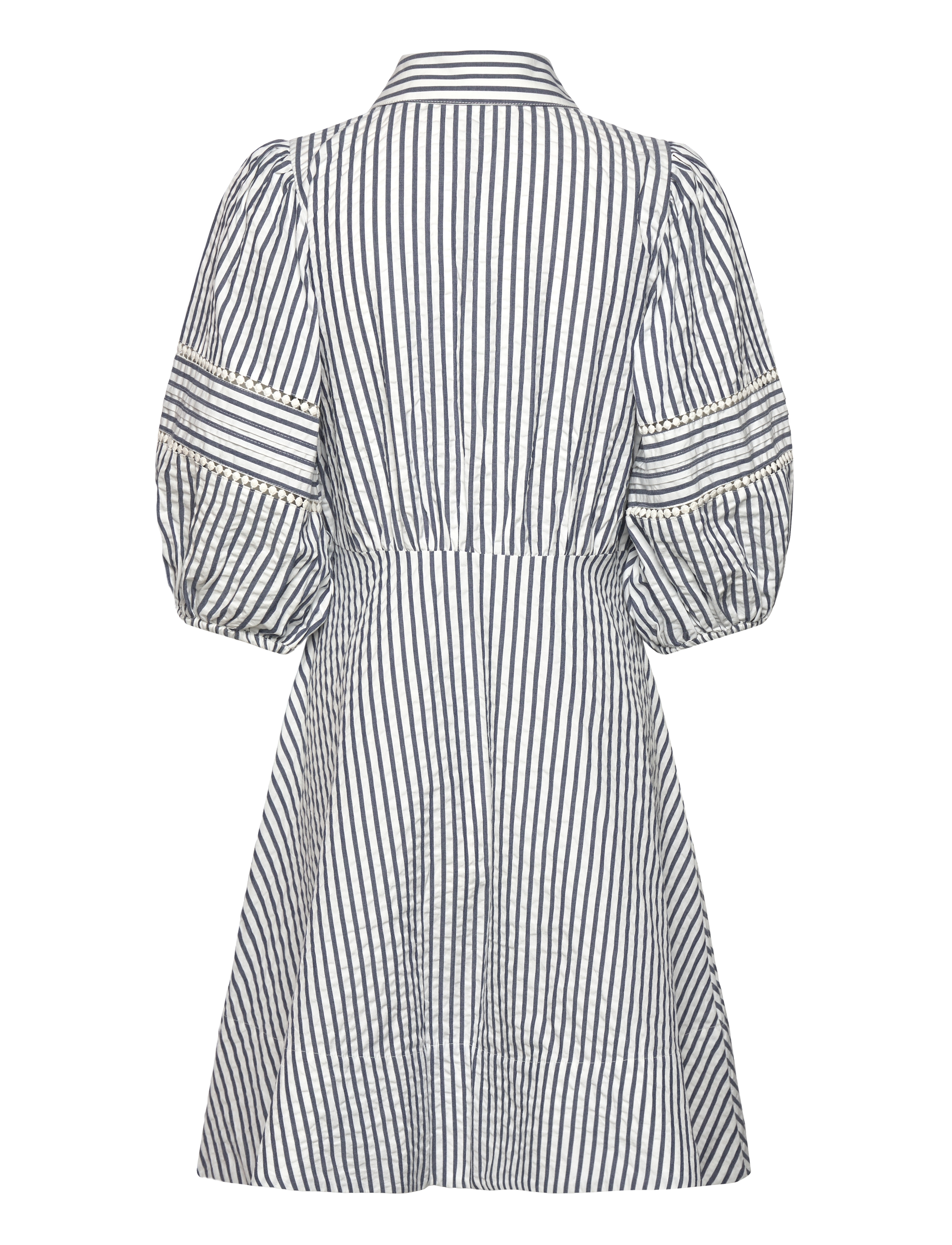 by Ti Mo - Seersucker Decorated Dress - 276 - blue stripe - 1