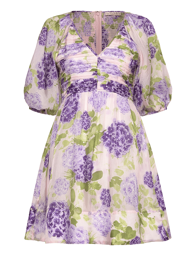 by Ti Mo - Cupro Mini Dress - sommerkleider - 189 - purple flowerfield - 0