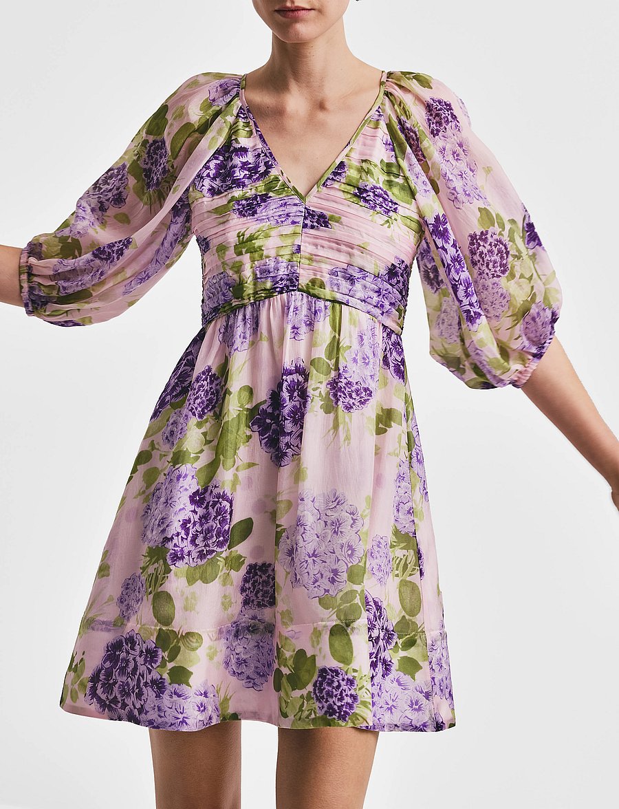 by Ti Mo - Cupro Mini Dress - 189 - purple flowerfield - 2
