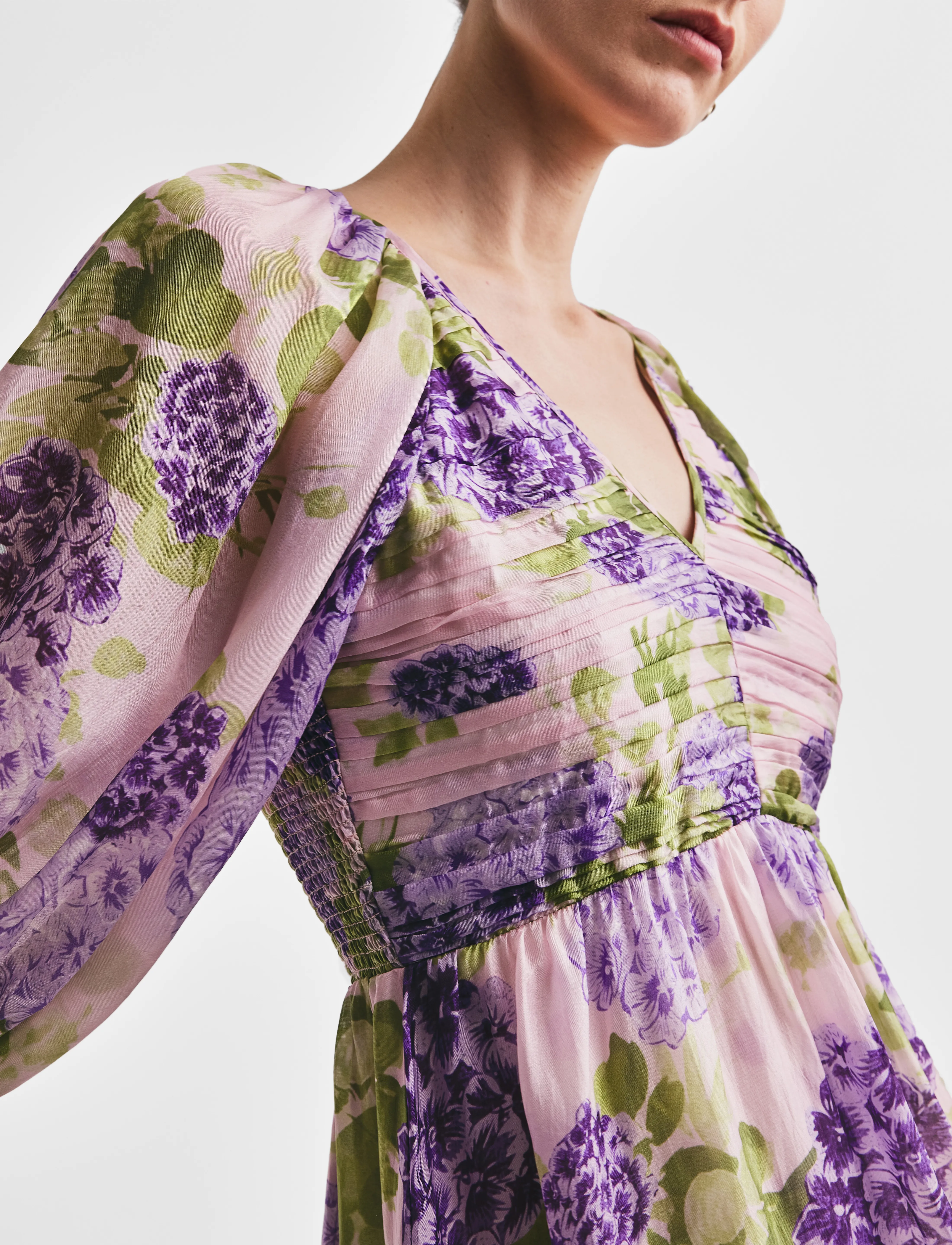 by Ti Mo - Cupro Mini Dress - 189 - purple flowerfield - 5