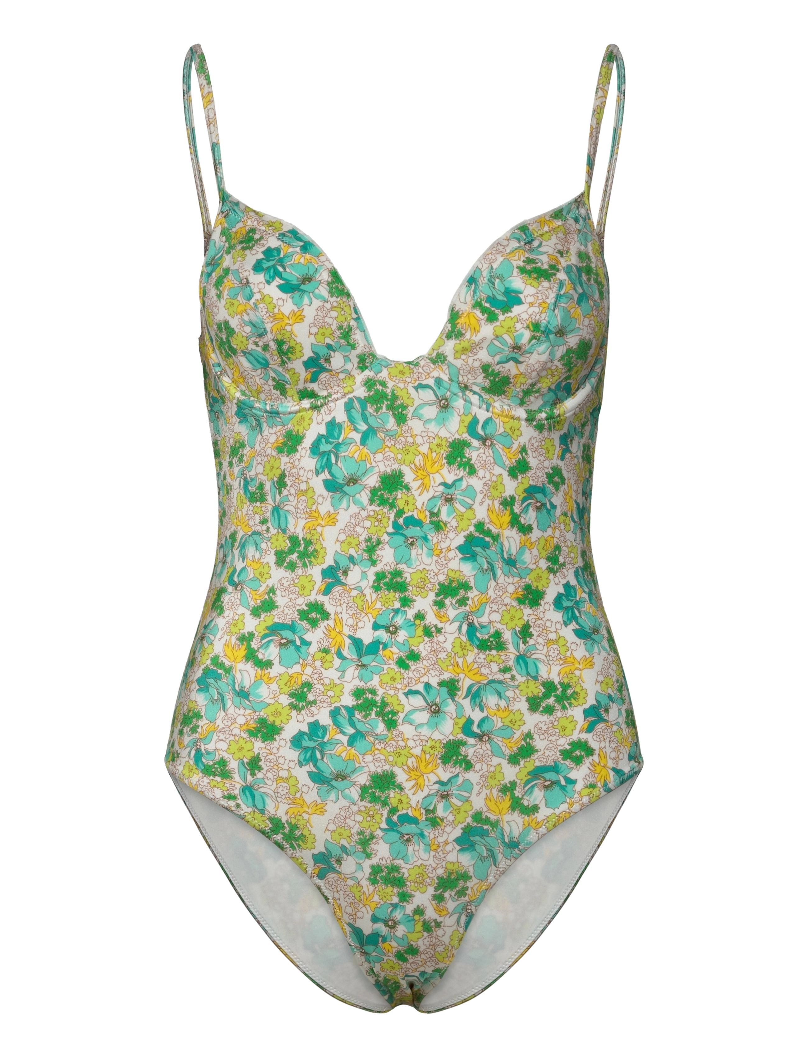 by Ti Mo Balconette Swimsuit - Badetøj - 241 - ANEMONE BLOOM / green