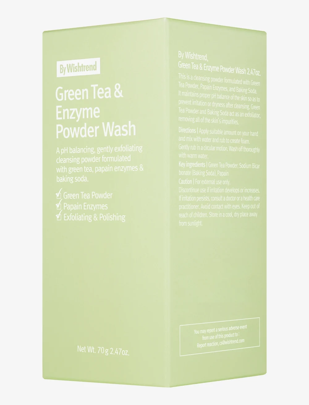 By Wishtrend - Green Tea&Enzyme Powder Wash - puhastusvahud - white - 4