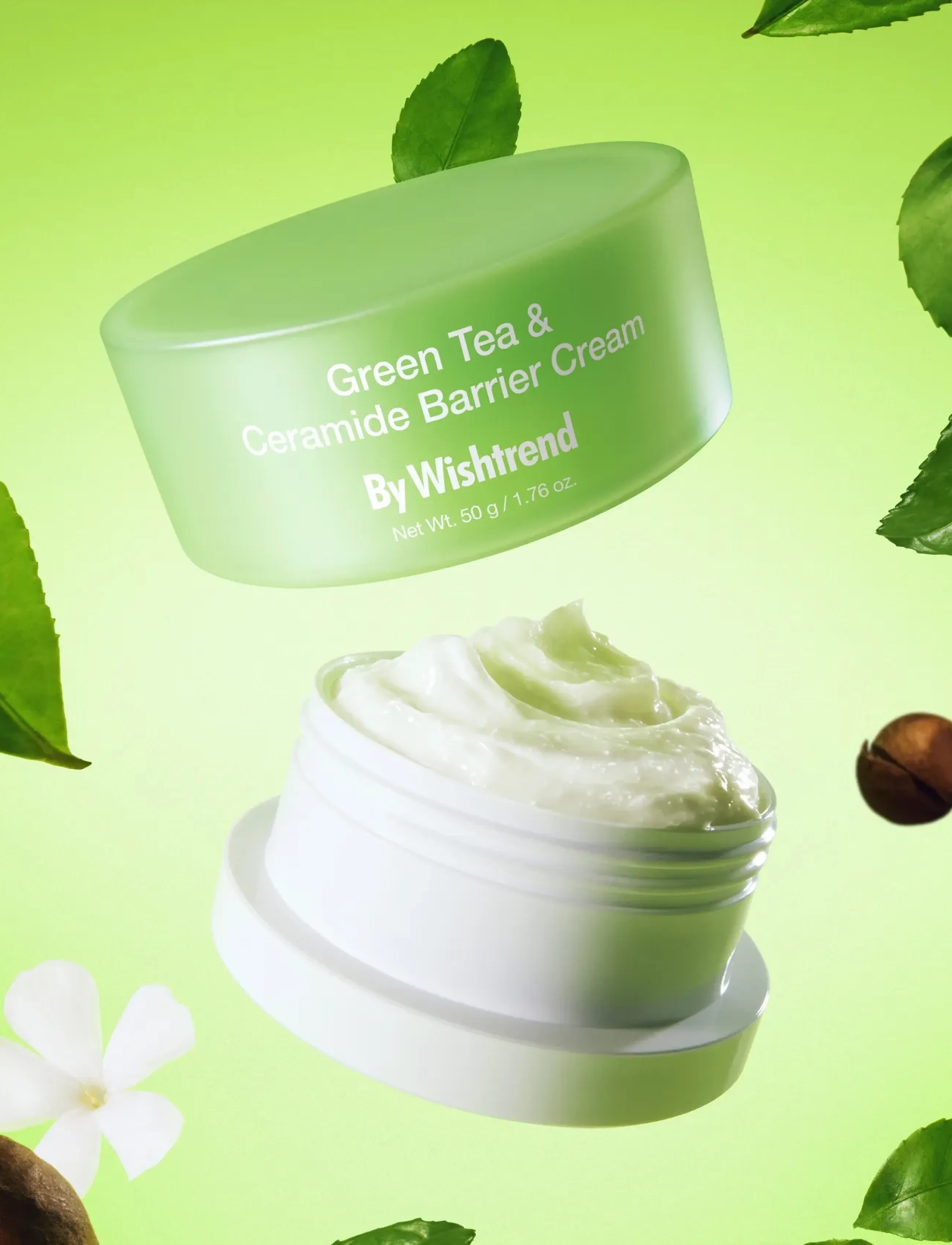 By Wishtrend - By Wishtrend Green Tea & Ceramide Barrier Cream 50g - fugtpleje - white - 2